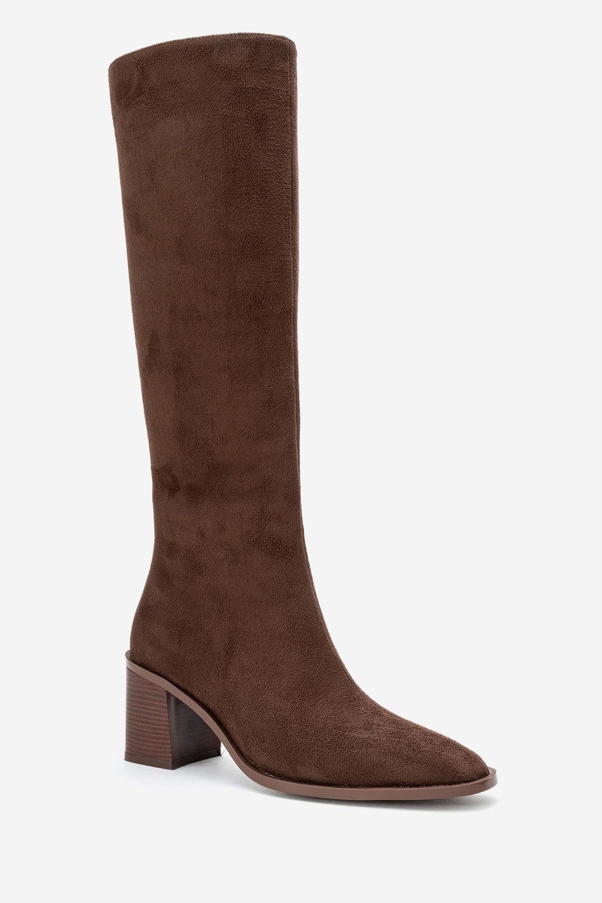 Venia - Brown Block Heel Boot (Women) - Image 3