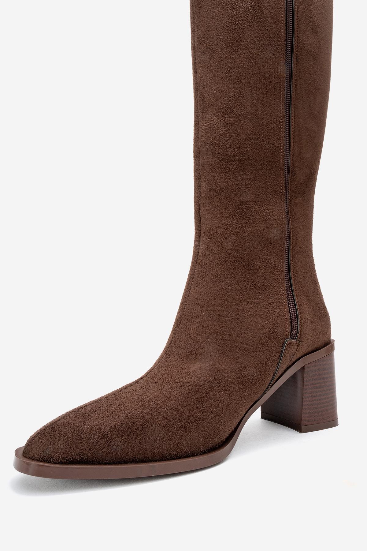 Venia - Brown Block Heel Boot (Women) - Image 4