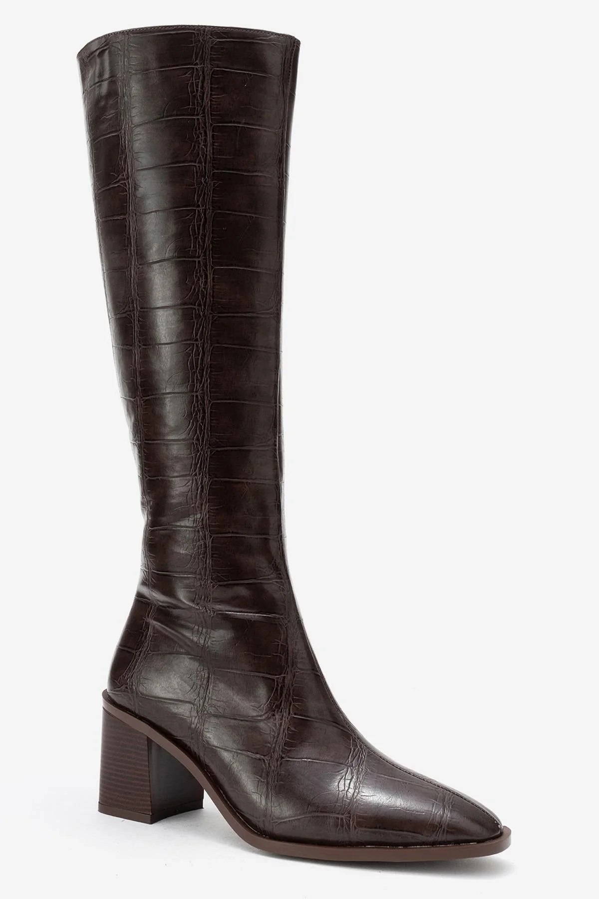 Venia - Brown Block Heel Knee-High Boot (Women) - Image 3
