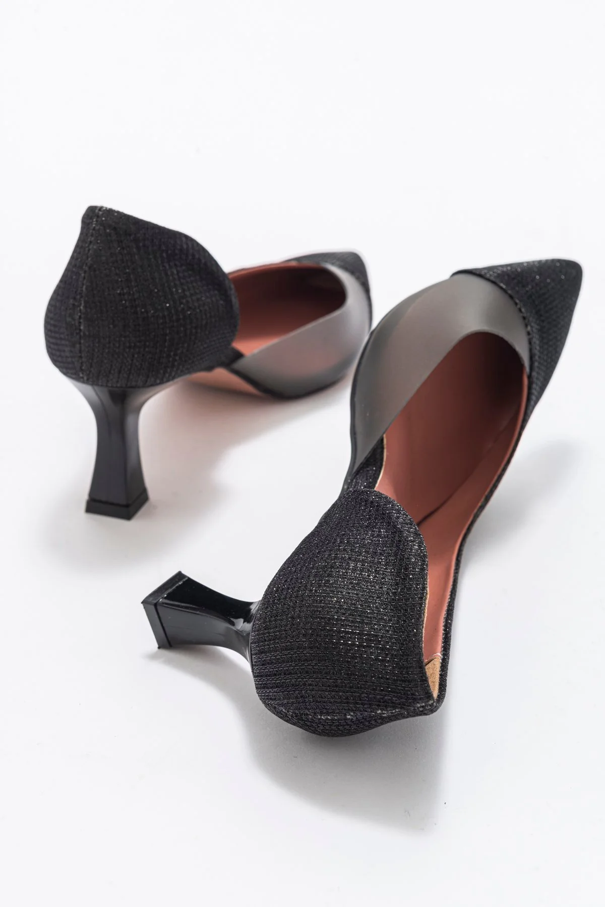 Vera Black Glitter Pointed Toe Pump (Women) - Image 2