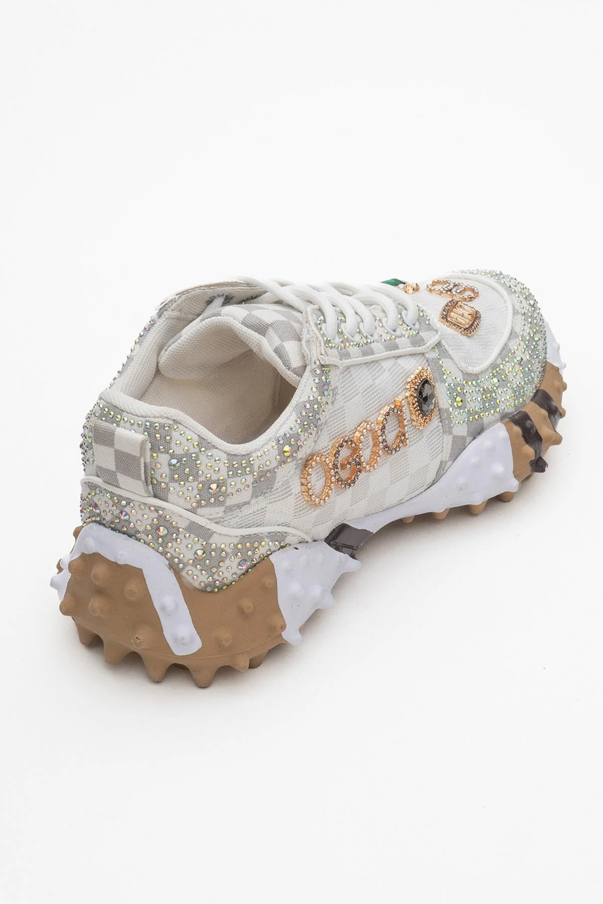 Vero - White Patterned Jeweled Sneaker (Women) - Image 5