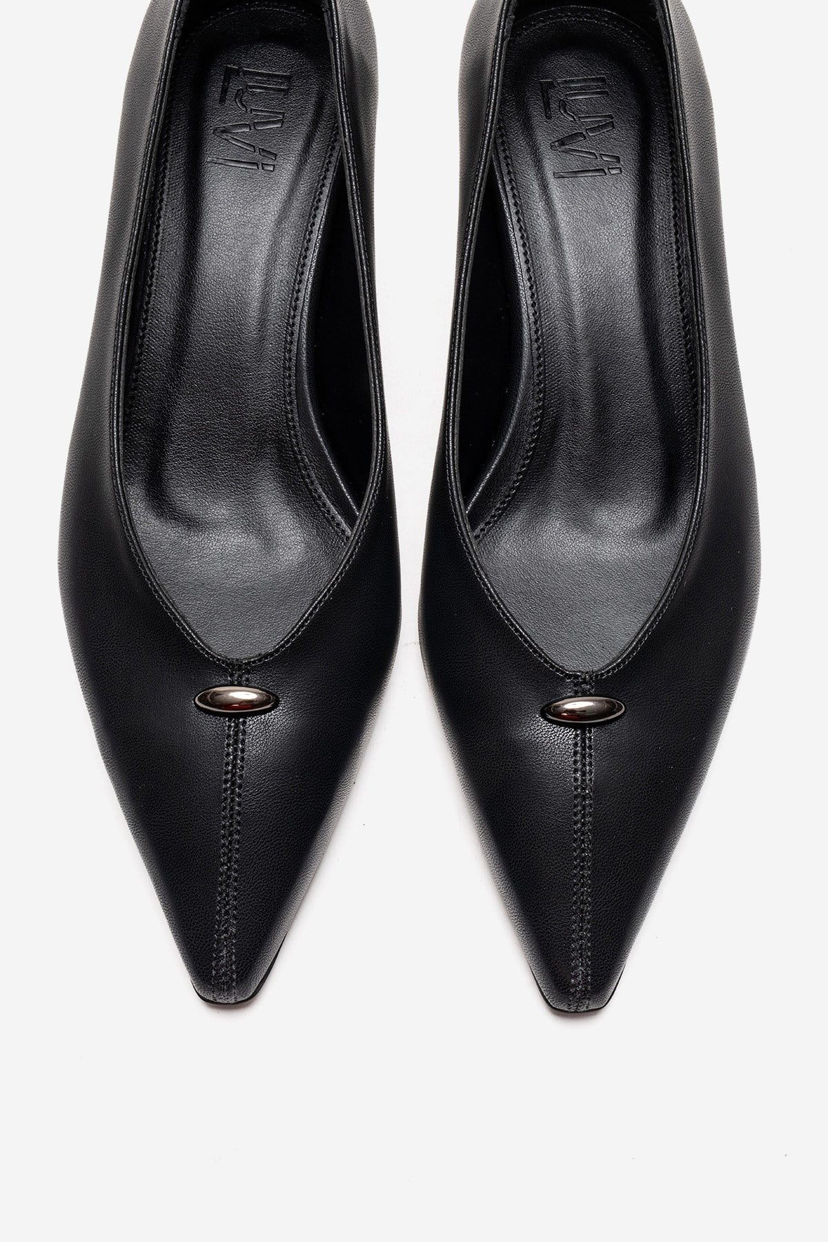 VERSAY - Black Pointed Toe Kitten Heel Pump (Women) - Image 2