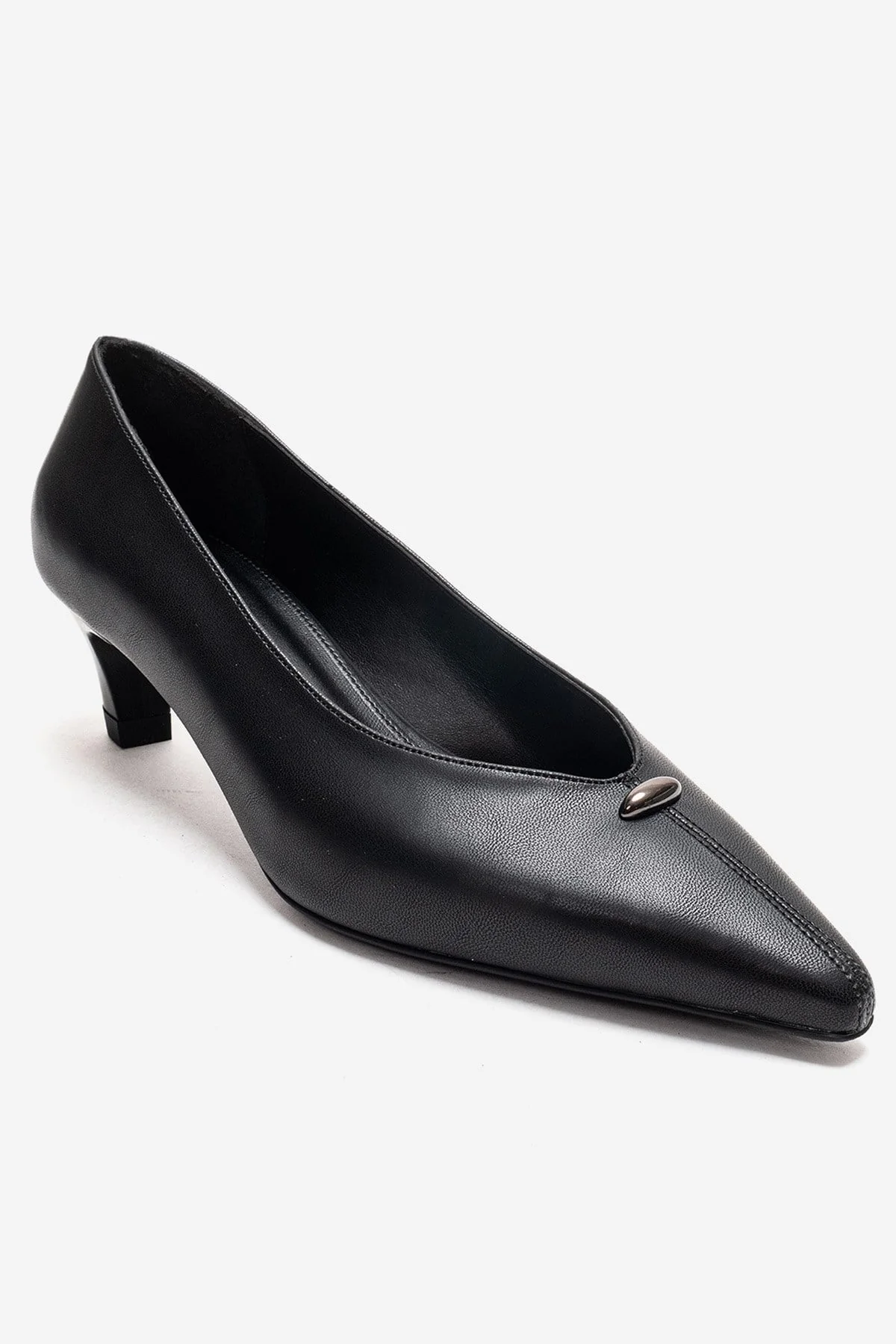 VERSAY - Black Pointed Toe Kitten Heel Pump (Women) - Image 3