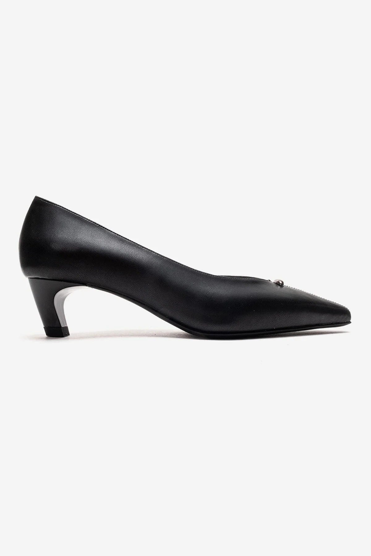 VERSAY - Black Pointed Toe Kitten Heel Pump (Women) - Image 4