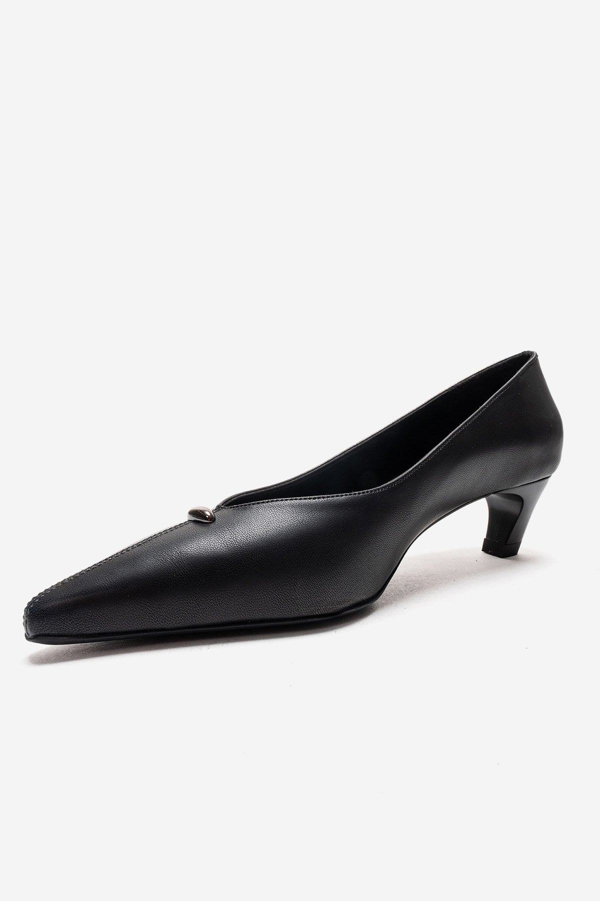 VERSAY - Black Pointed Toe Kitten Heel Pump (Women) - Image 6