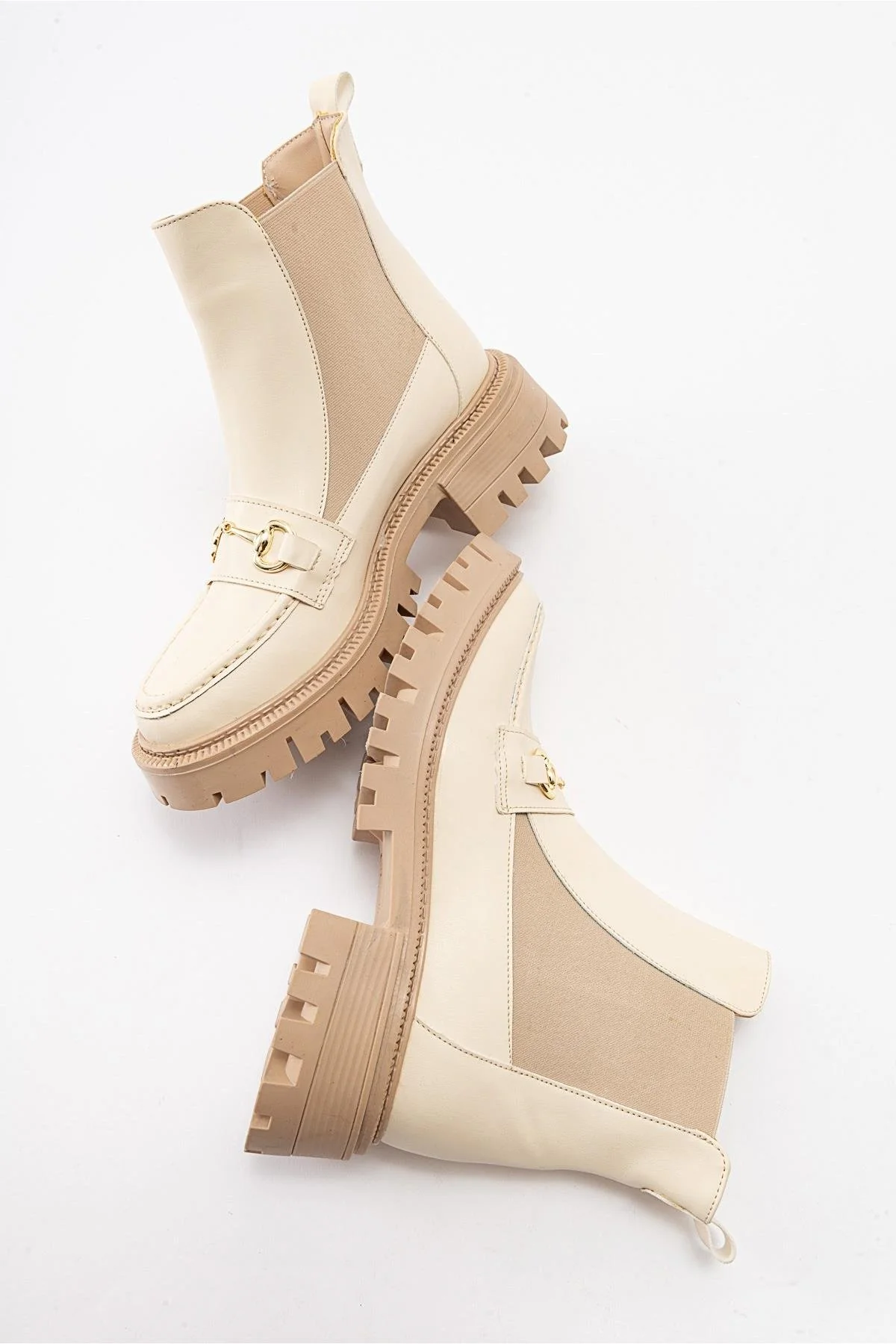 Vesper Beige Buckled Chelsea Boot (Women) - Image 2