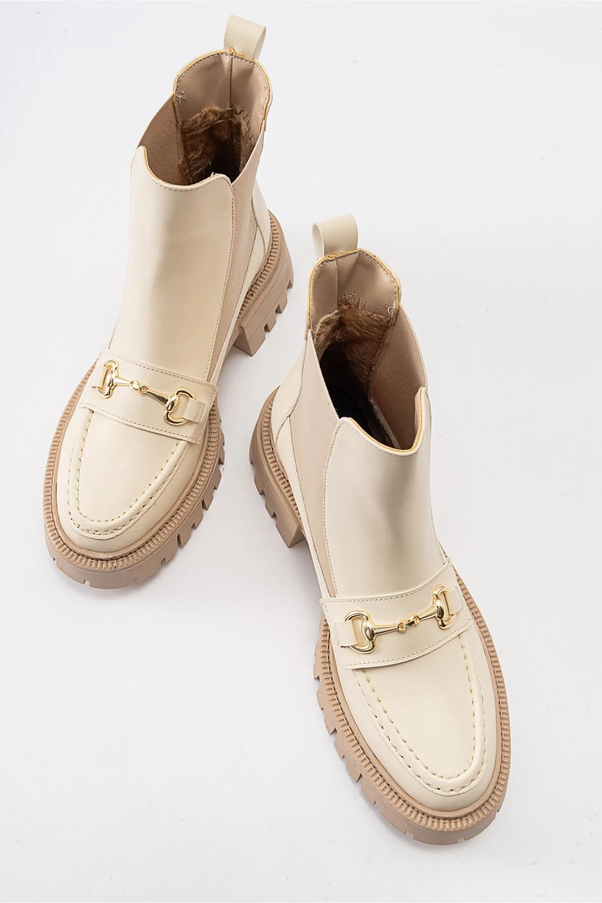 Vesper Beige Buckled Chelsea Boot (Women) - Image 3