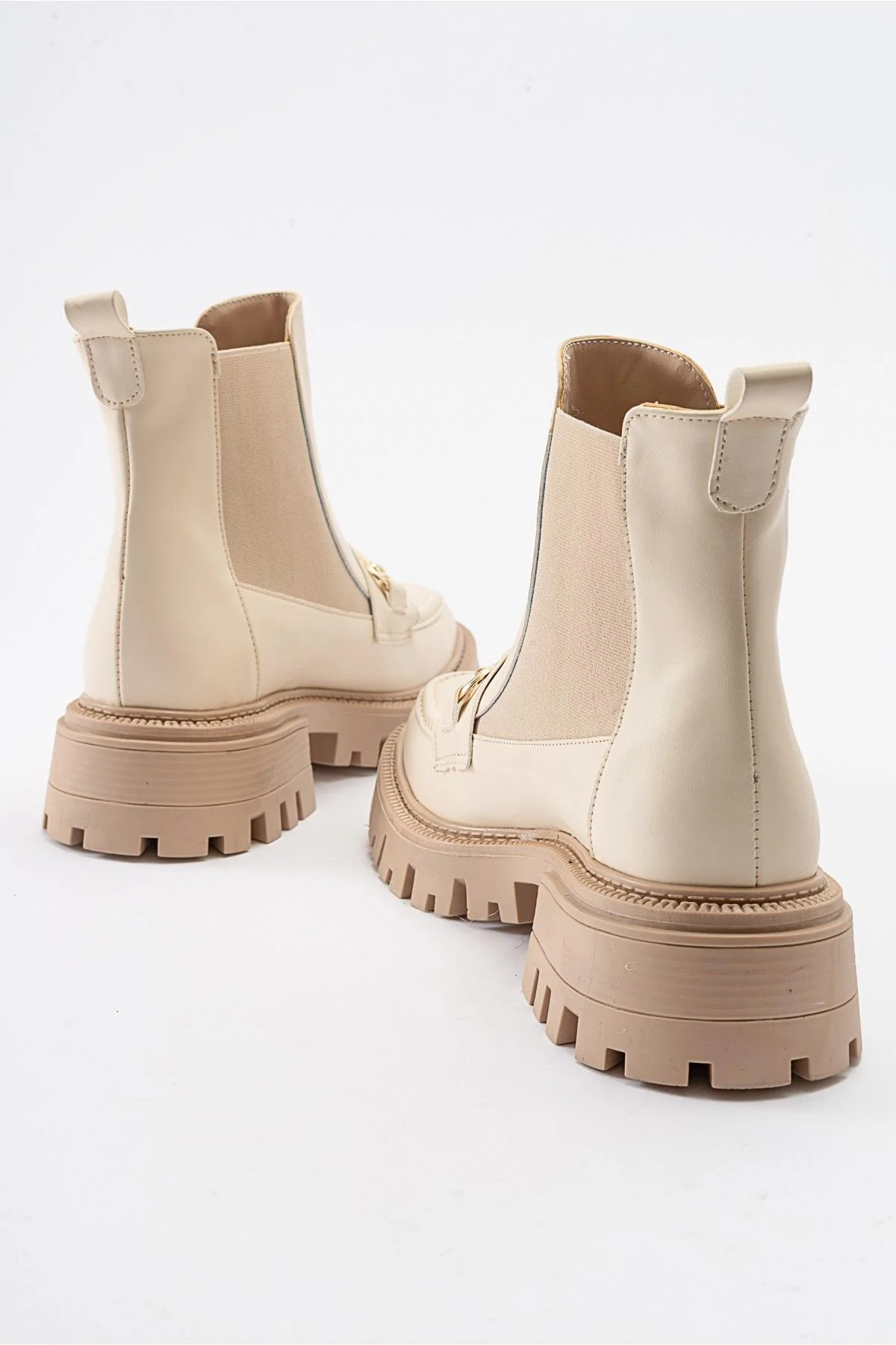 Vesper Beige Buckled Chelsea Boot (Women) - Image 5
