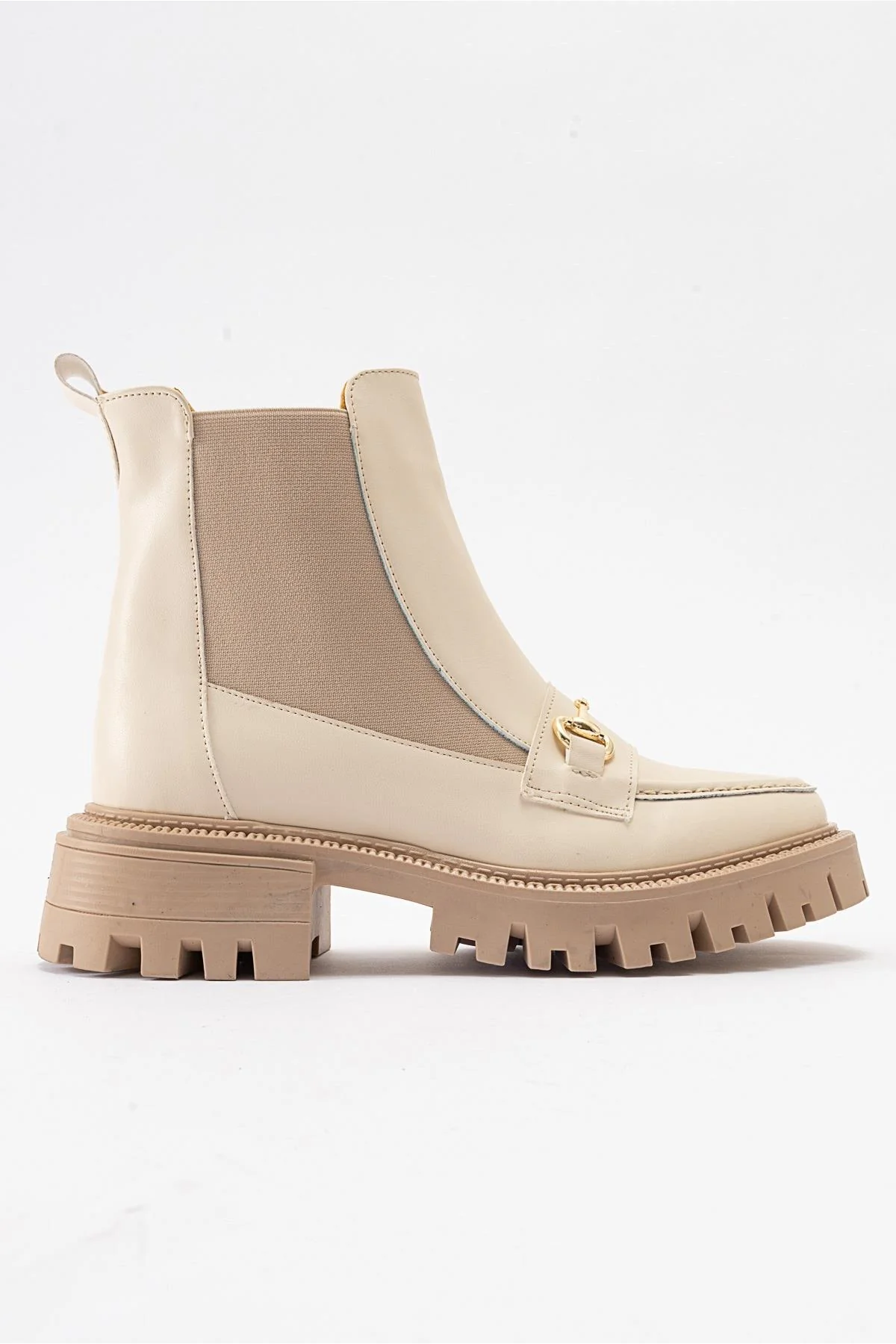 Vesper Beige Buckled Chelsea Boot (Women) - Image 6