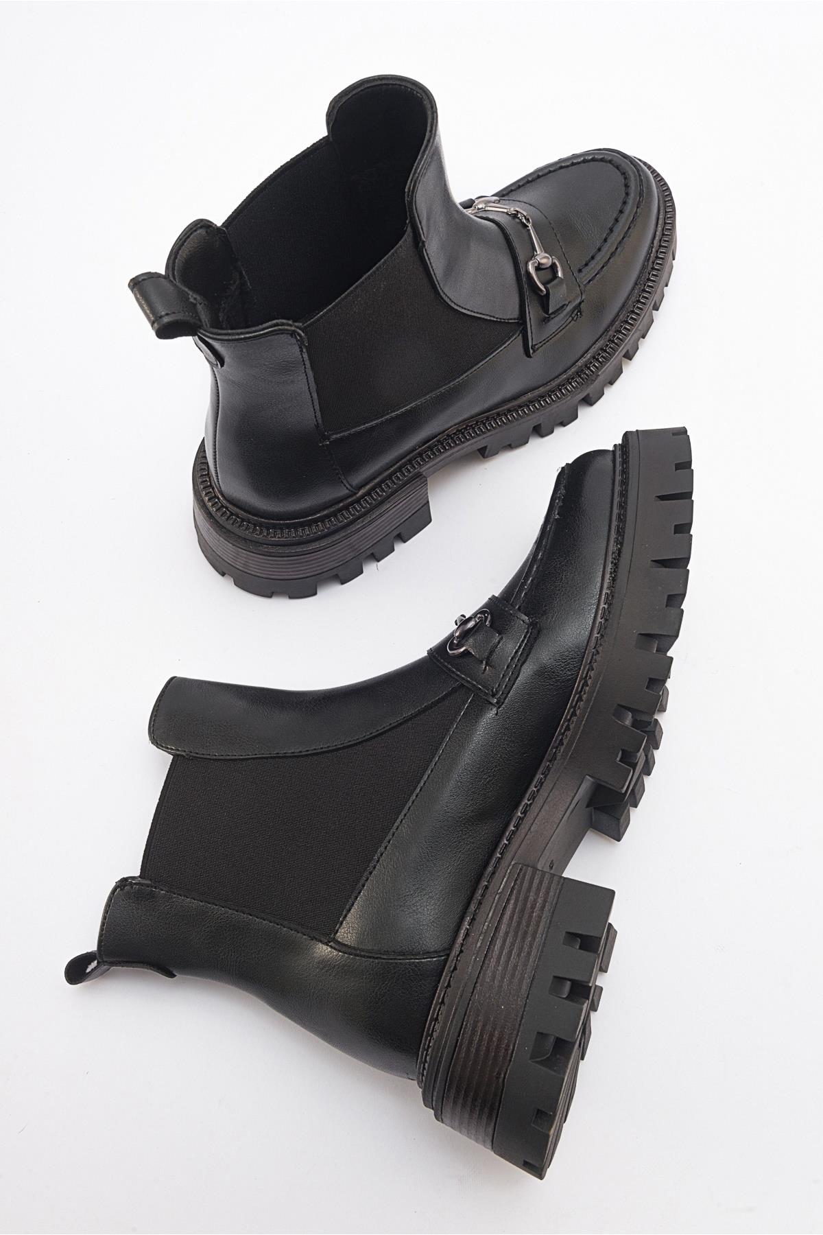 Vesper Black Buckled Chelsea Boot (Women) - Image 2