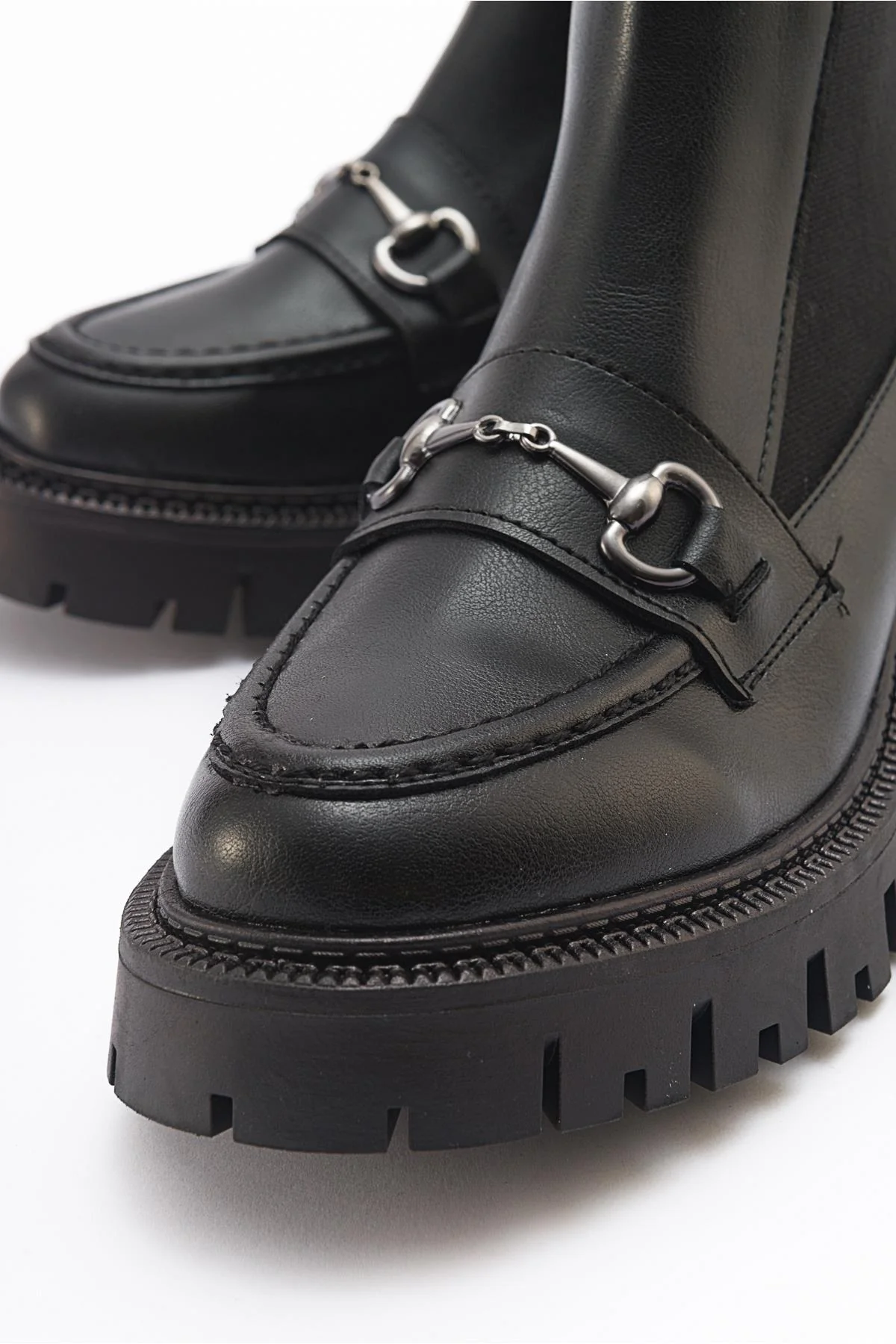 Vesper Black Buckled Chelsea Boot (Women) - Image 3