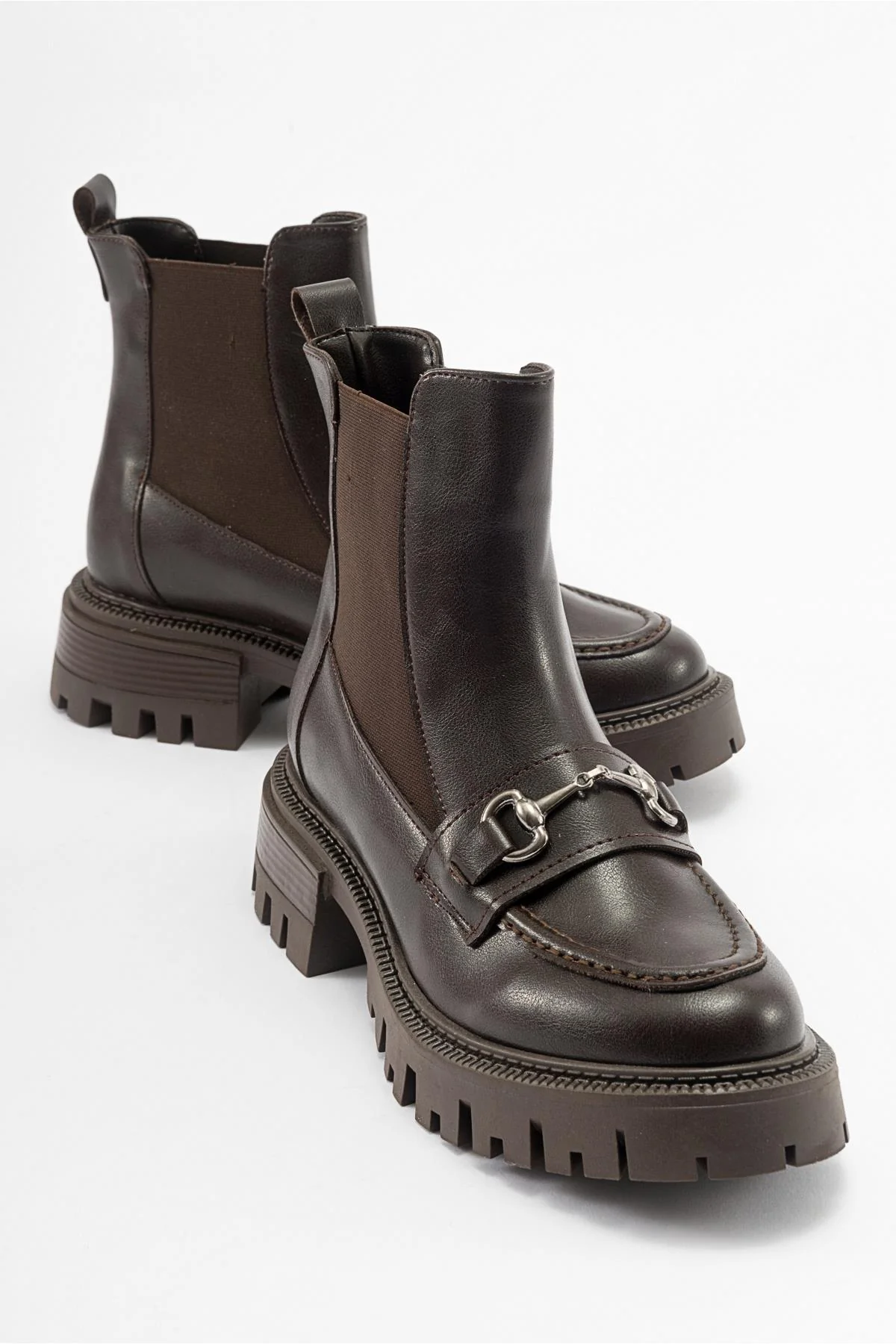 Vesper Brown Buckled Chelsea Boot (Women)
