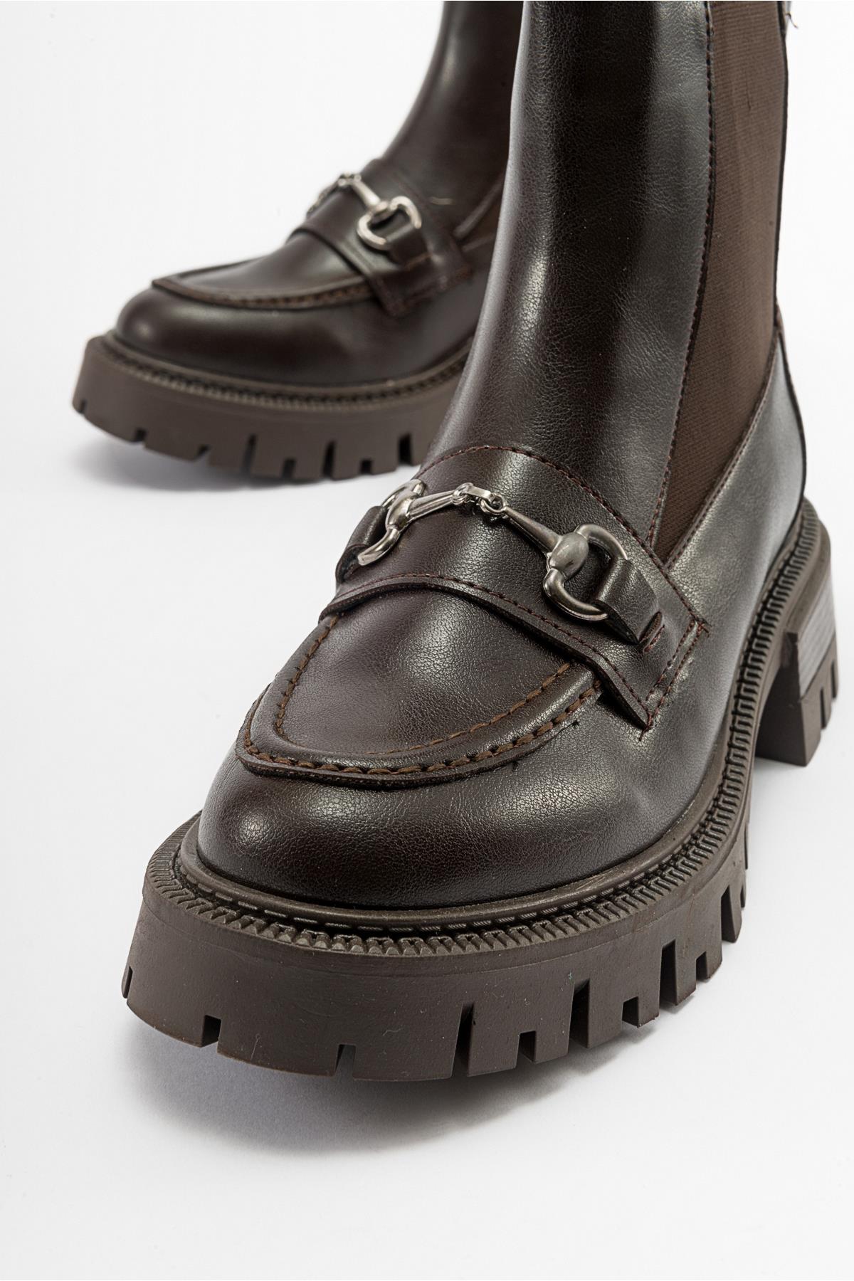 Vesper Brown Buckled Chelsea Boot (Women) - Image 2