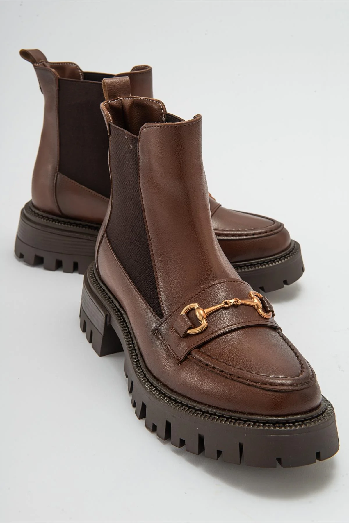 Vesper Cognac Brown Buckled Chelsea Boot (Women)