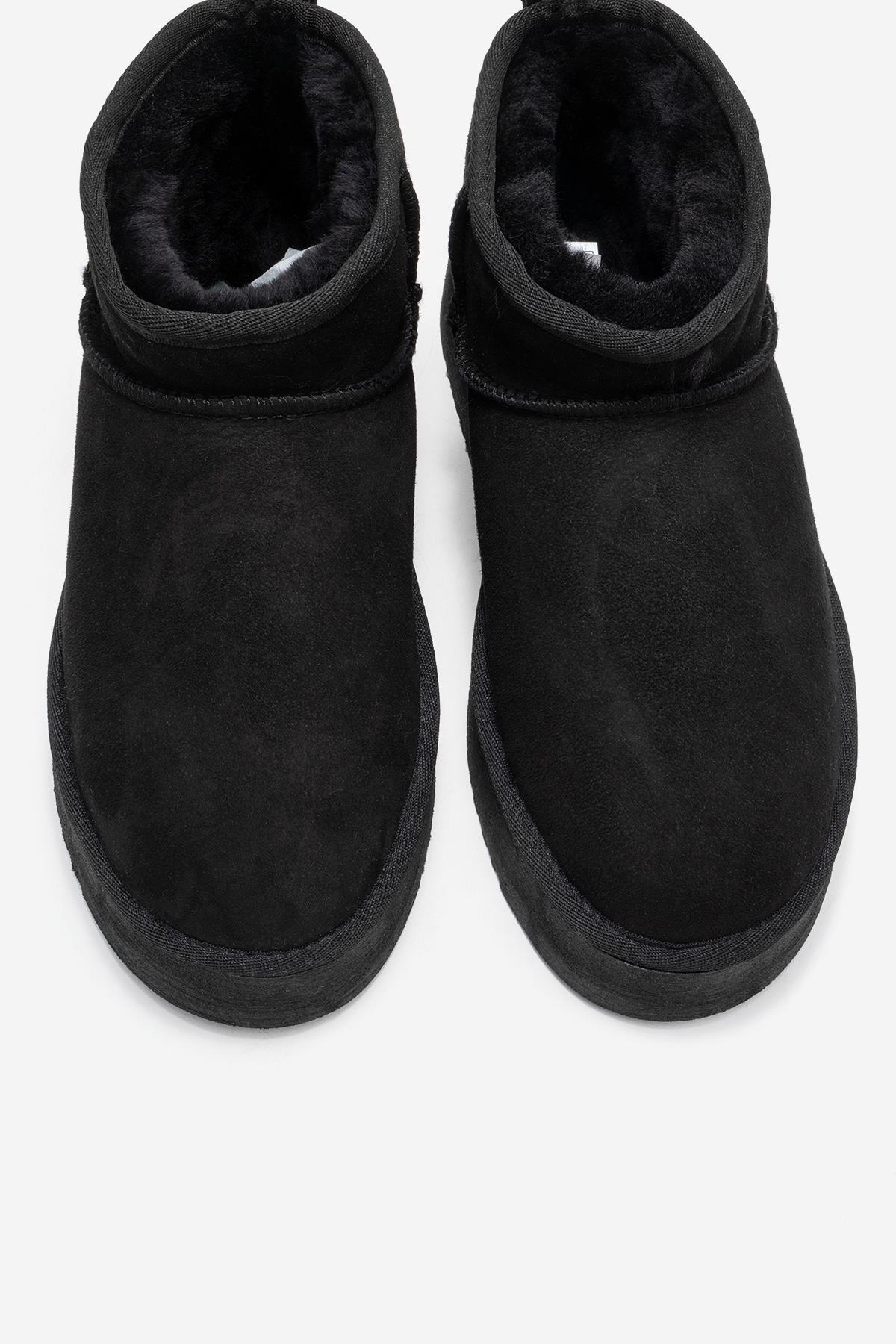 Havana - Black Suede Genuine Leather Platform Mini Boot (Women) - Image 2