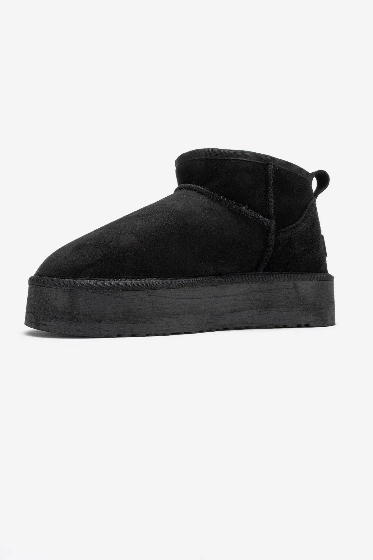 Havana - Black Suede Genuine Leather Platform Mini Boot (Women) - Image 4
