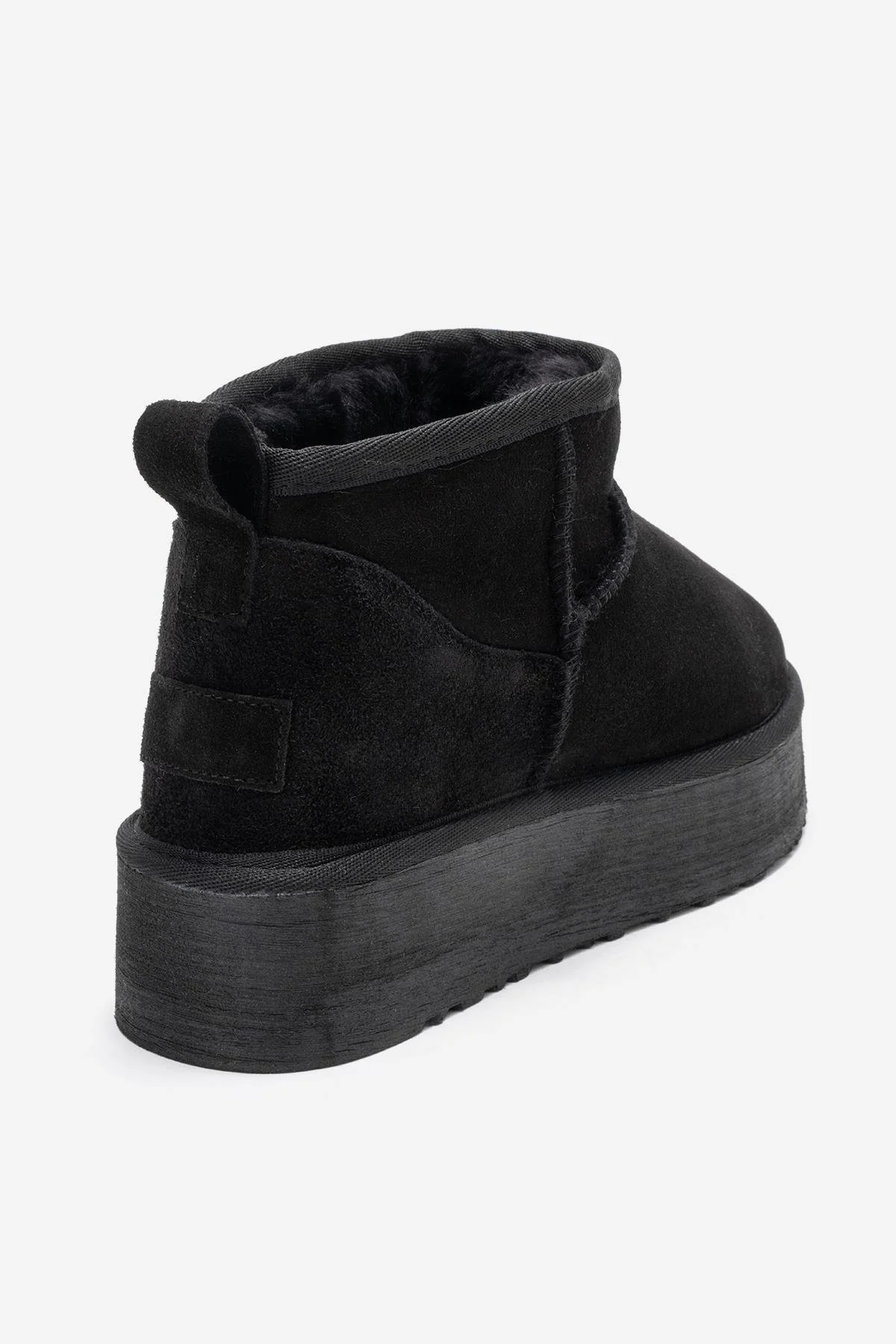 Havana - Black Suede Genuine Leather Platform Mini Boot (Women) - Image 5