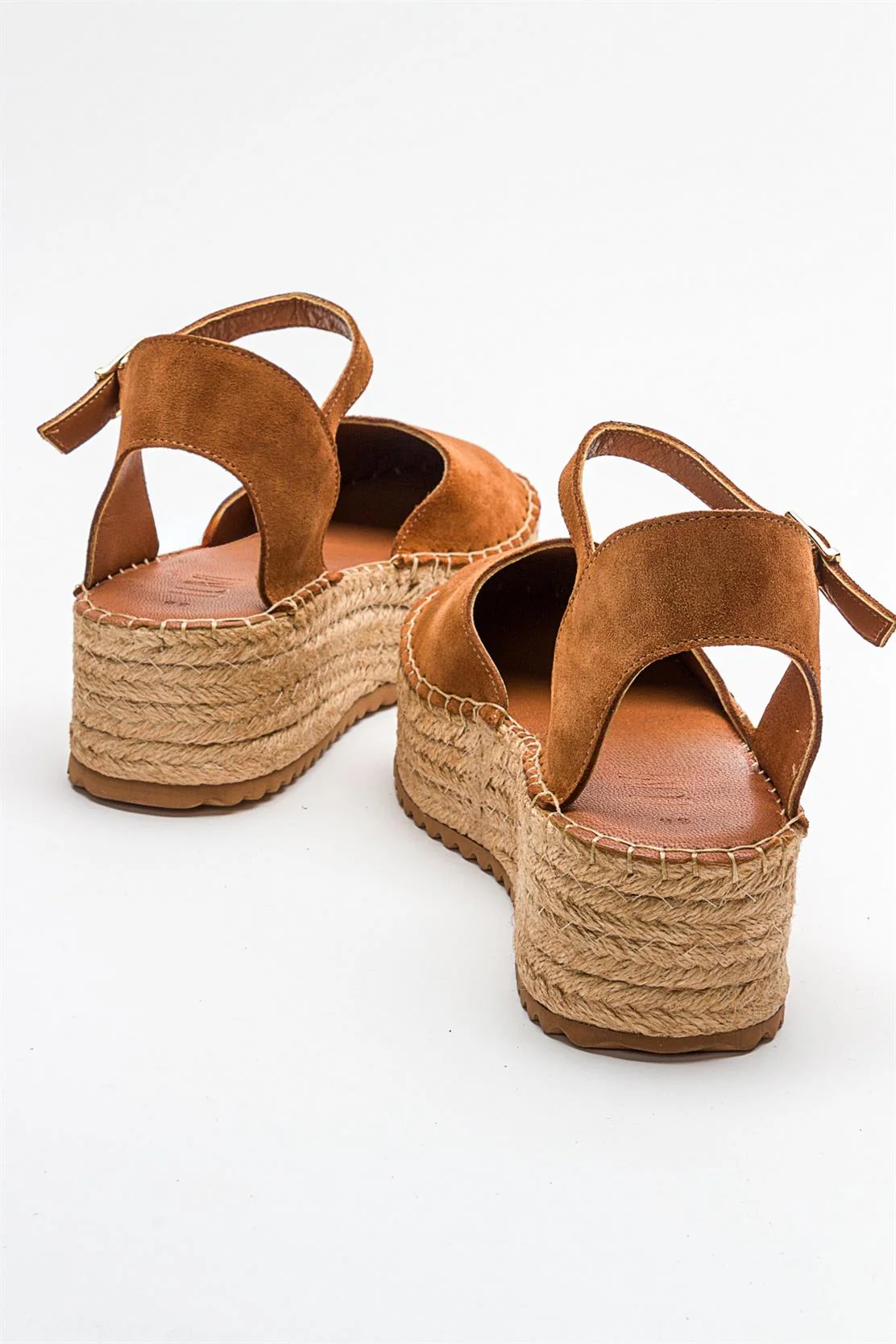 Viba - Cognac Brown Suede Leather Espadrilles (Women) - Image 4