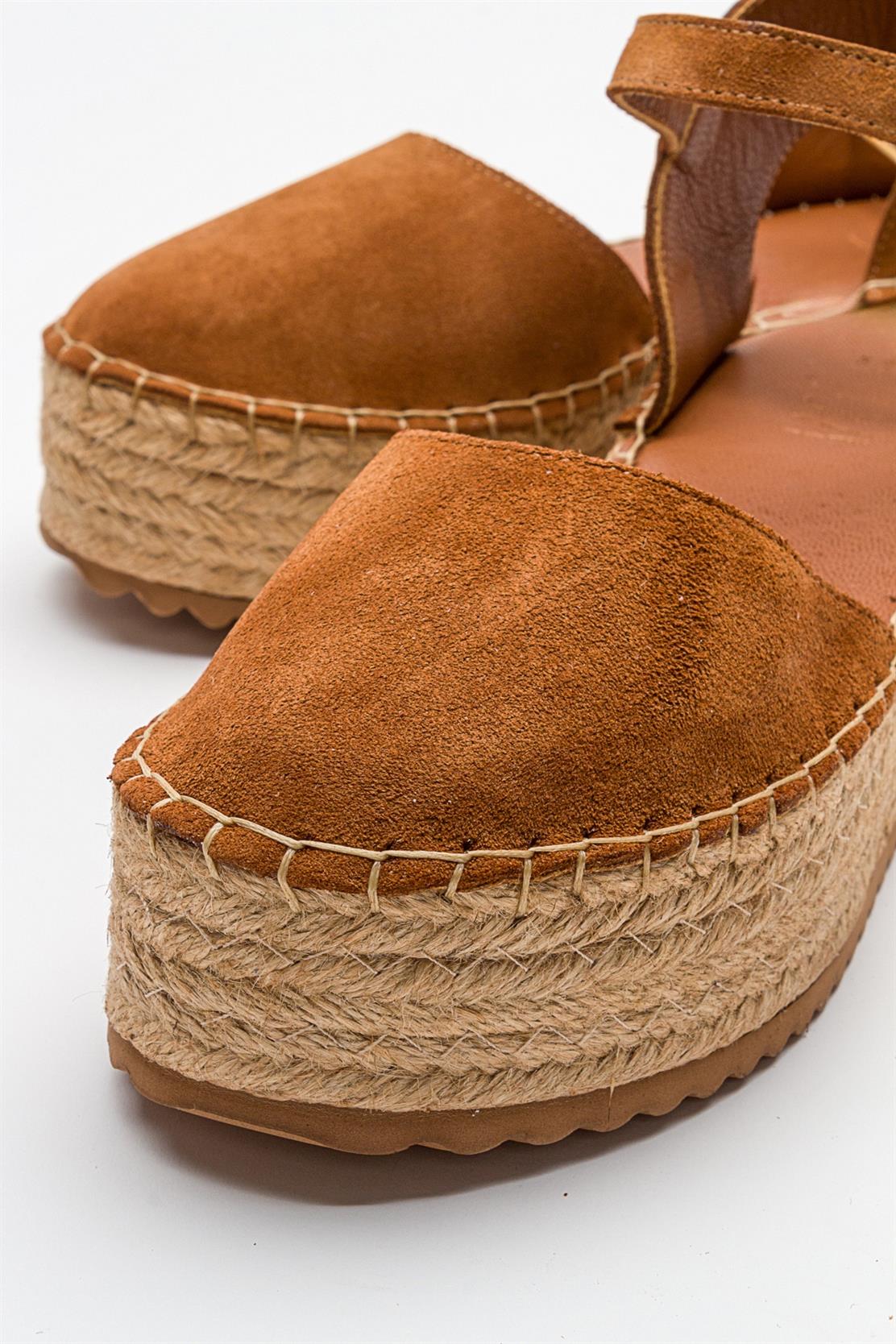 Viba - Cognac Brown Suede Leather Espadrilles (Women) - Image 5