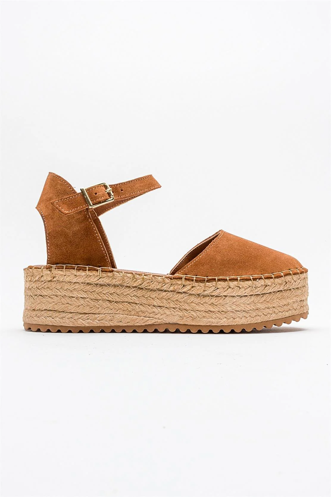 Viba - Cognac Brown Suede Leather Espadrilles (Women) - Image 6