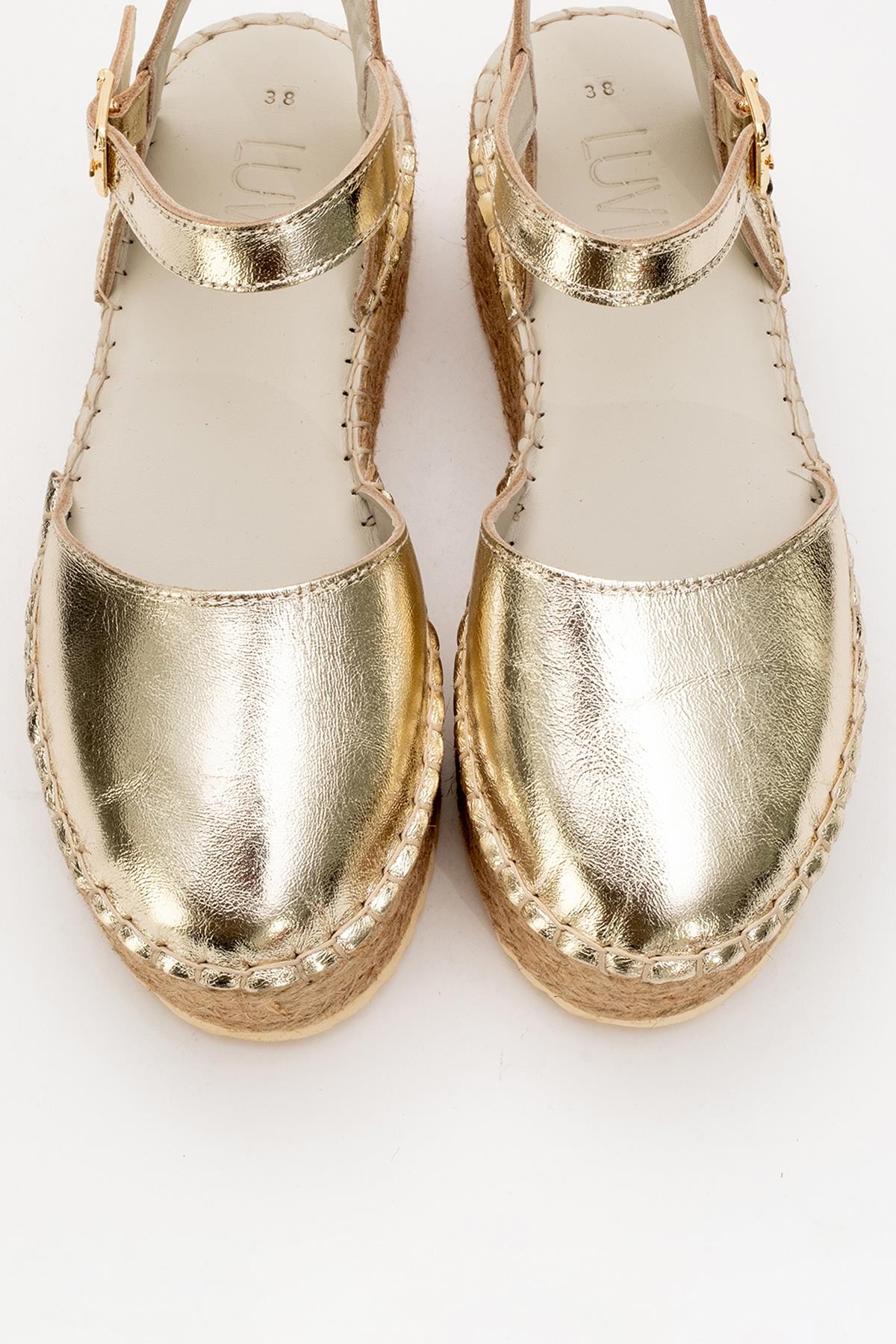 Viba - Gold Leather Espadrilles (Women) - Image 2
