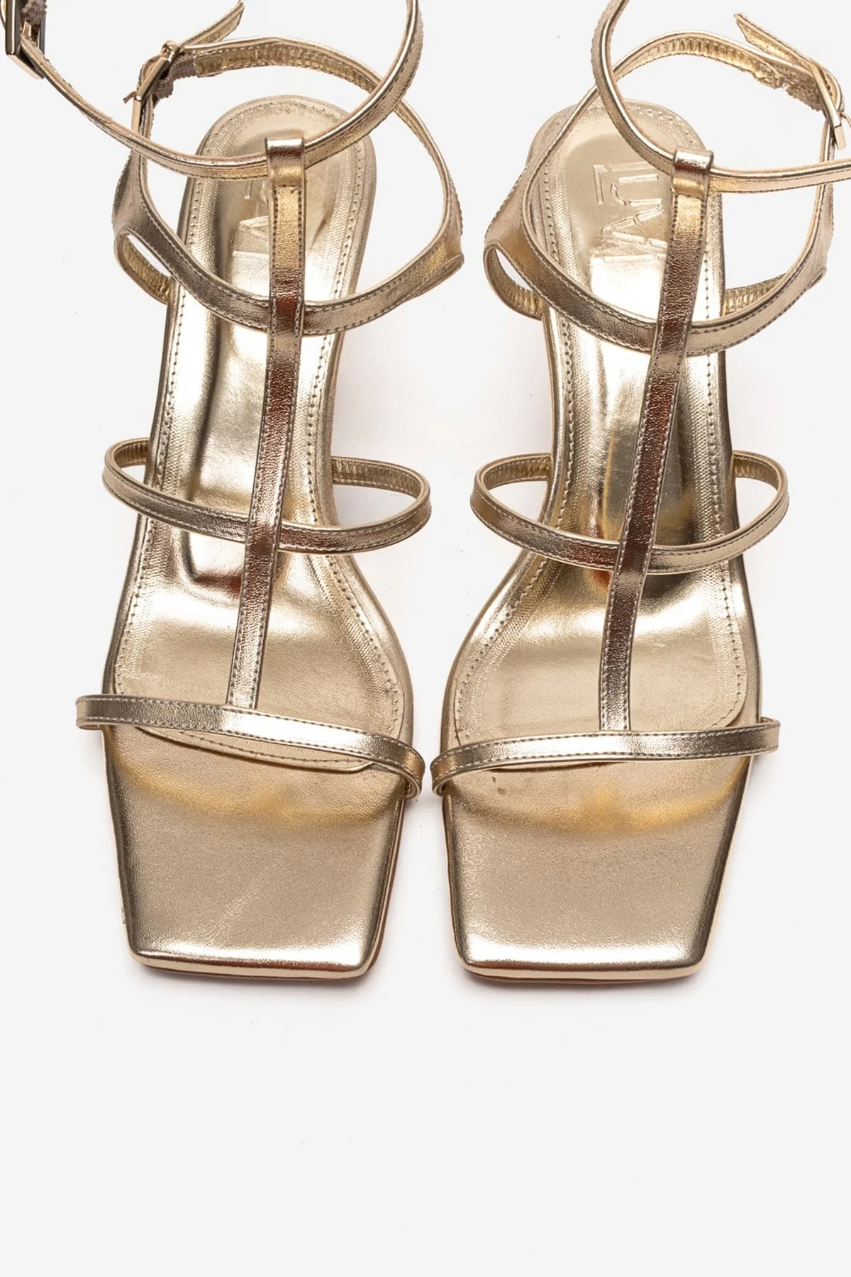 VIENTO - Gold Ankle-Strap Stiletto Pump (Women) - Image 2