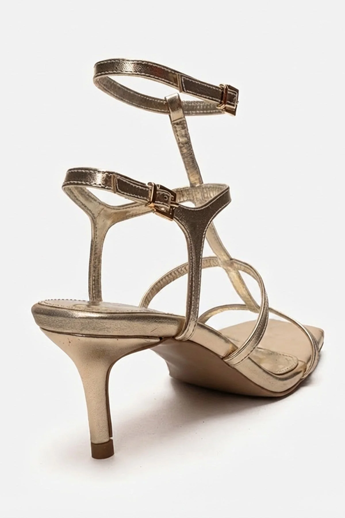 VIENTO - Gold Ankle-Strap Stiletto Pump (Women) - Image 5