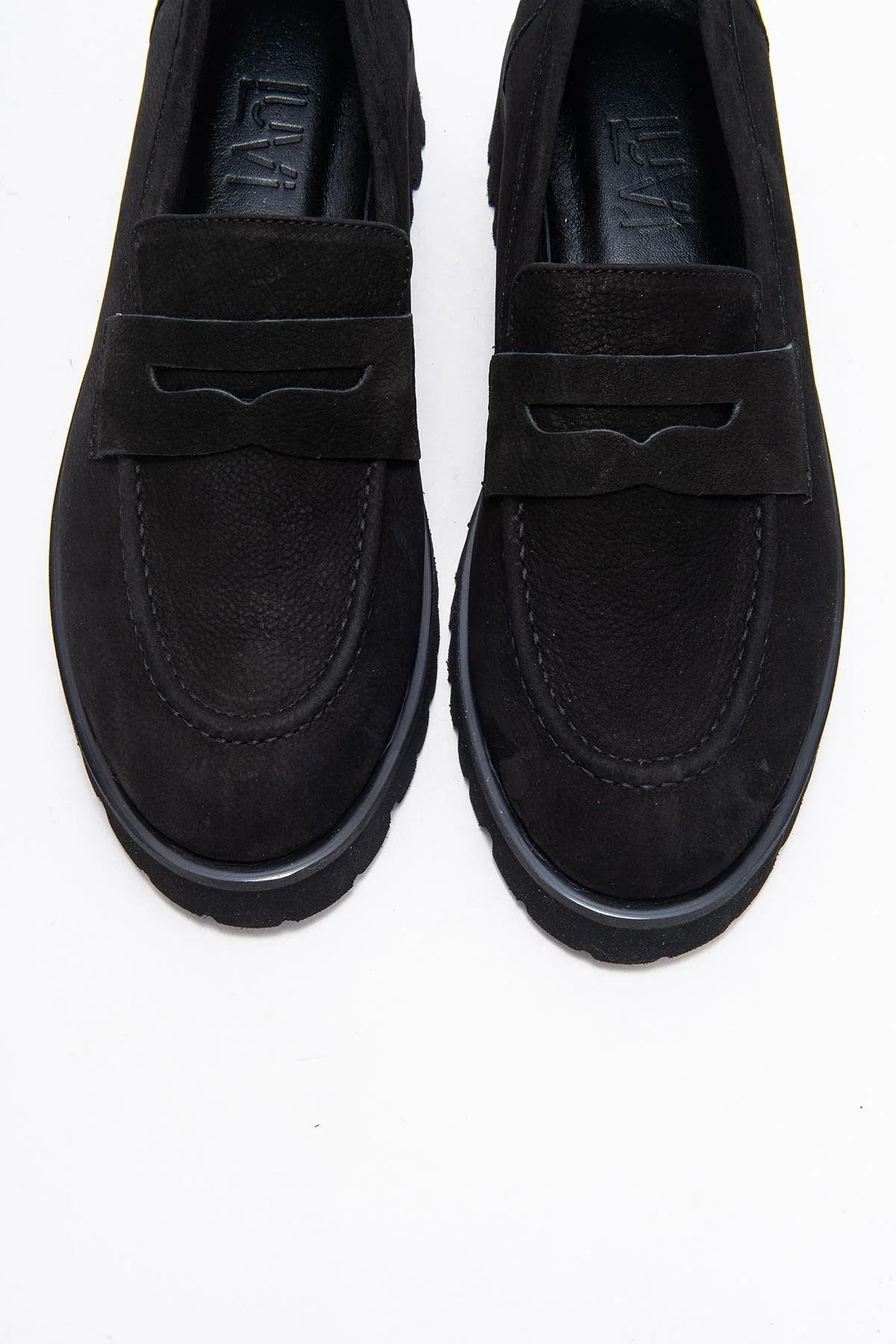 Vionel - Black Nubuck Genuine Leather Loafer (Women) - Image 2