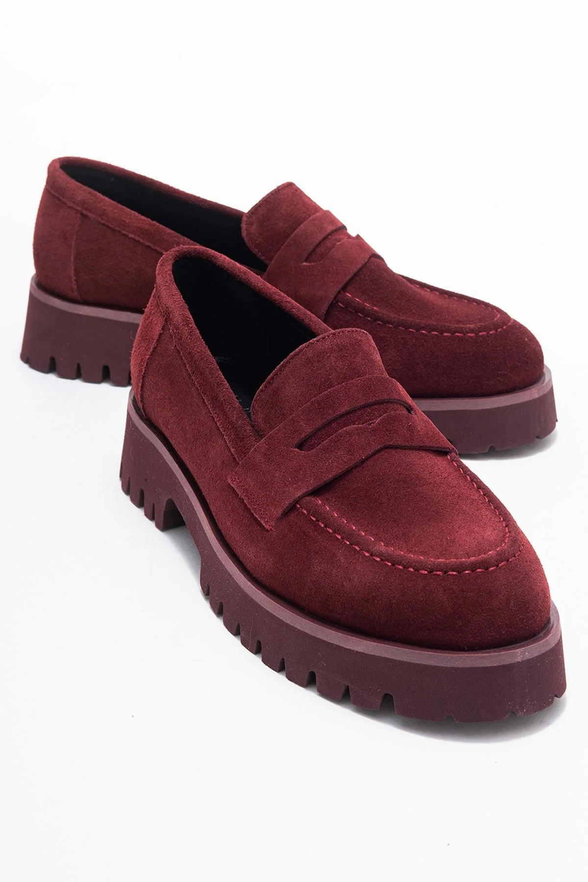 Vionel - Burgundy Suede Genuine Leather Loafer (Women)