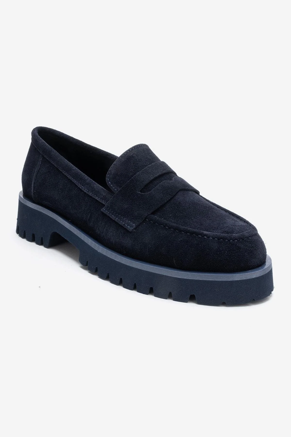 VIONEL - Navy Genuine Leather Loafer (Women) - Image 3