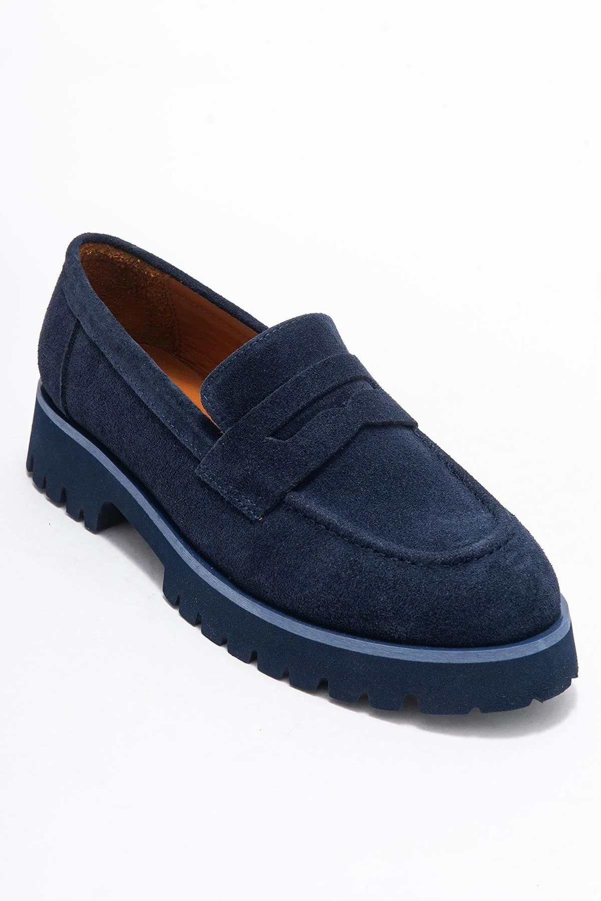 Vionel - Navy Suede Genuine Leather Loafer (Women) - Image 3