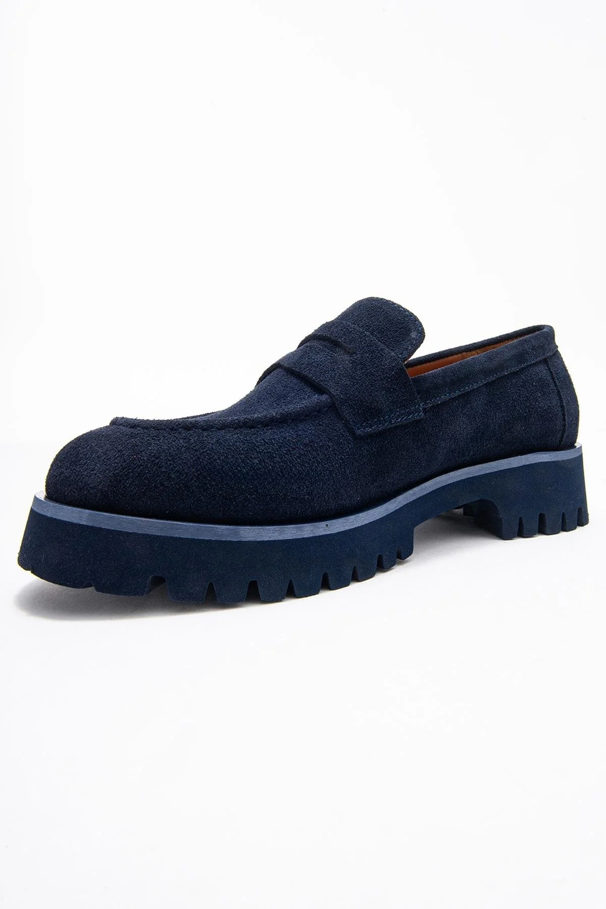 Vionel - Navy Suede Genuine Leather Loafer (Women) - Image 4