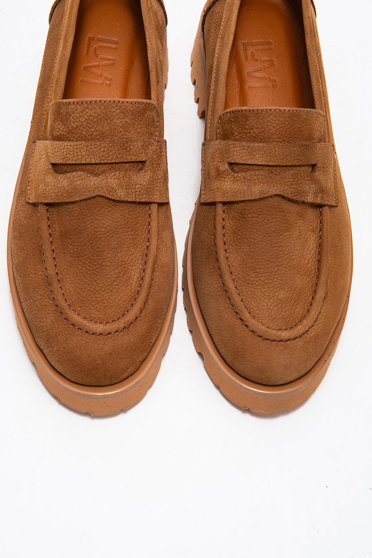 Vionel - Tan Nubuck Genuine Leather Loafer (Women) - Image 2