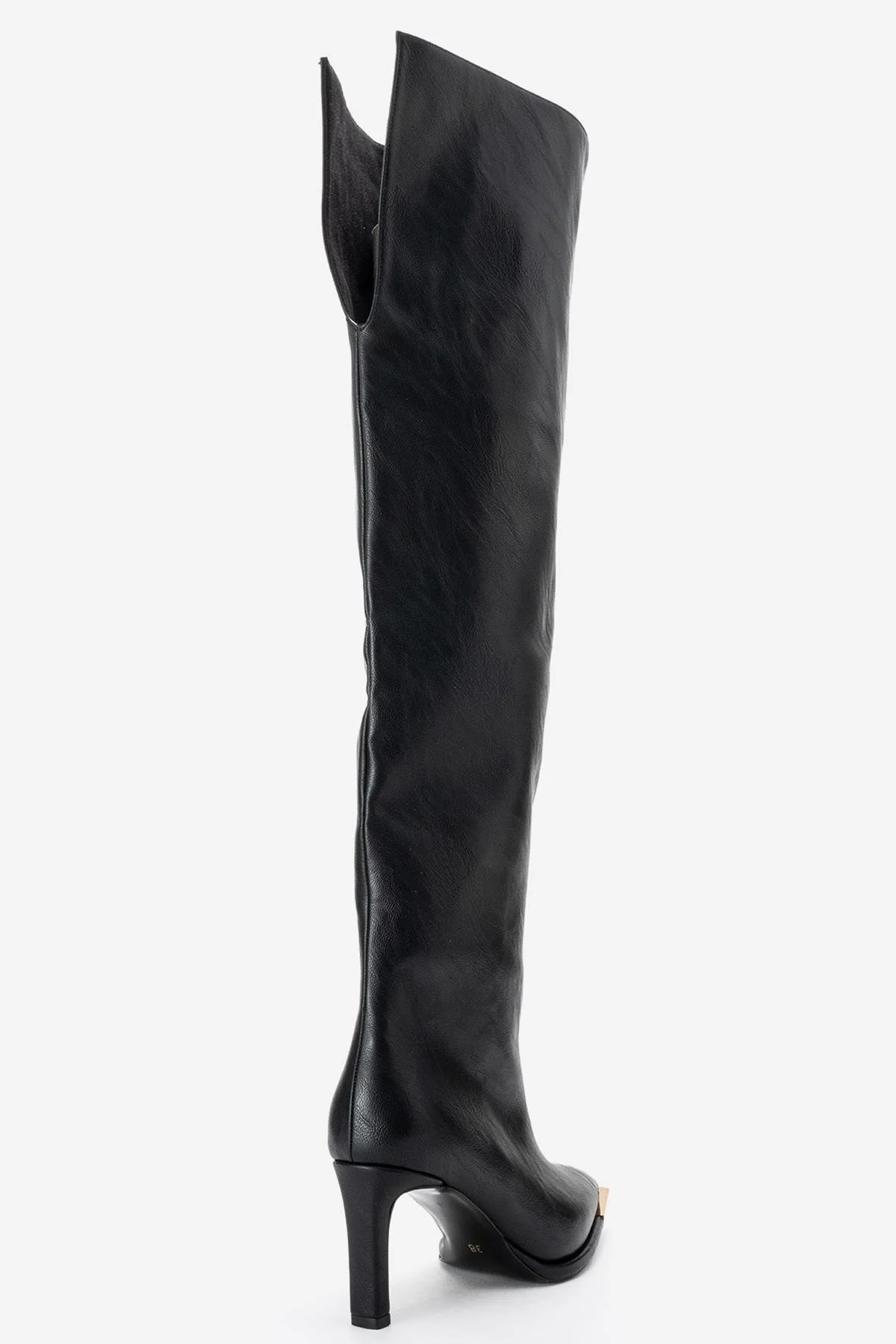 Vody - Black Over-The-Knee Zip Stiletto Boot (Women) - Image 5