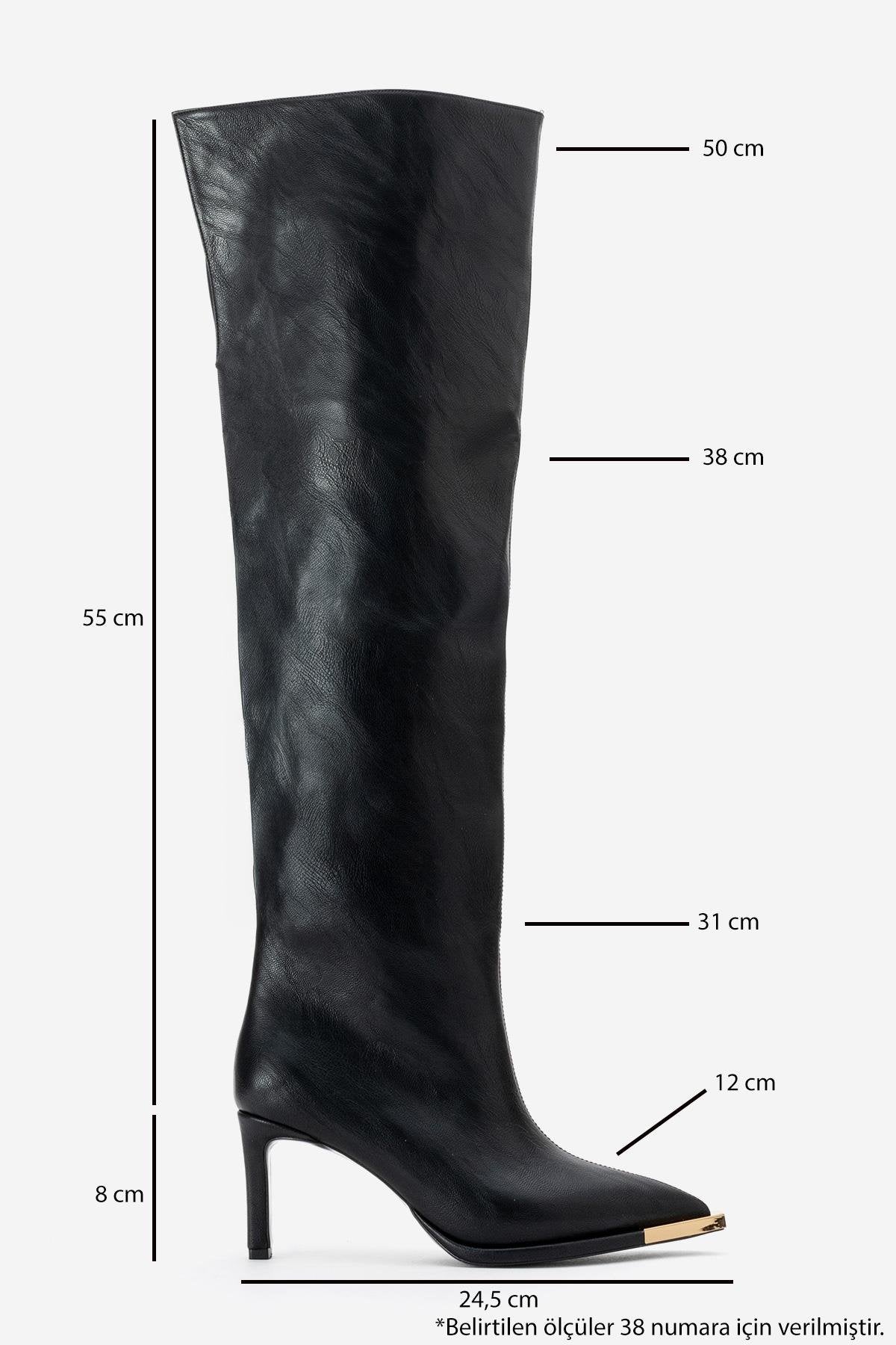 Vody - Black Over-The-Knee Zip Stiletto Boot (Women) - Image 6