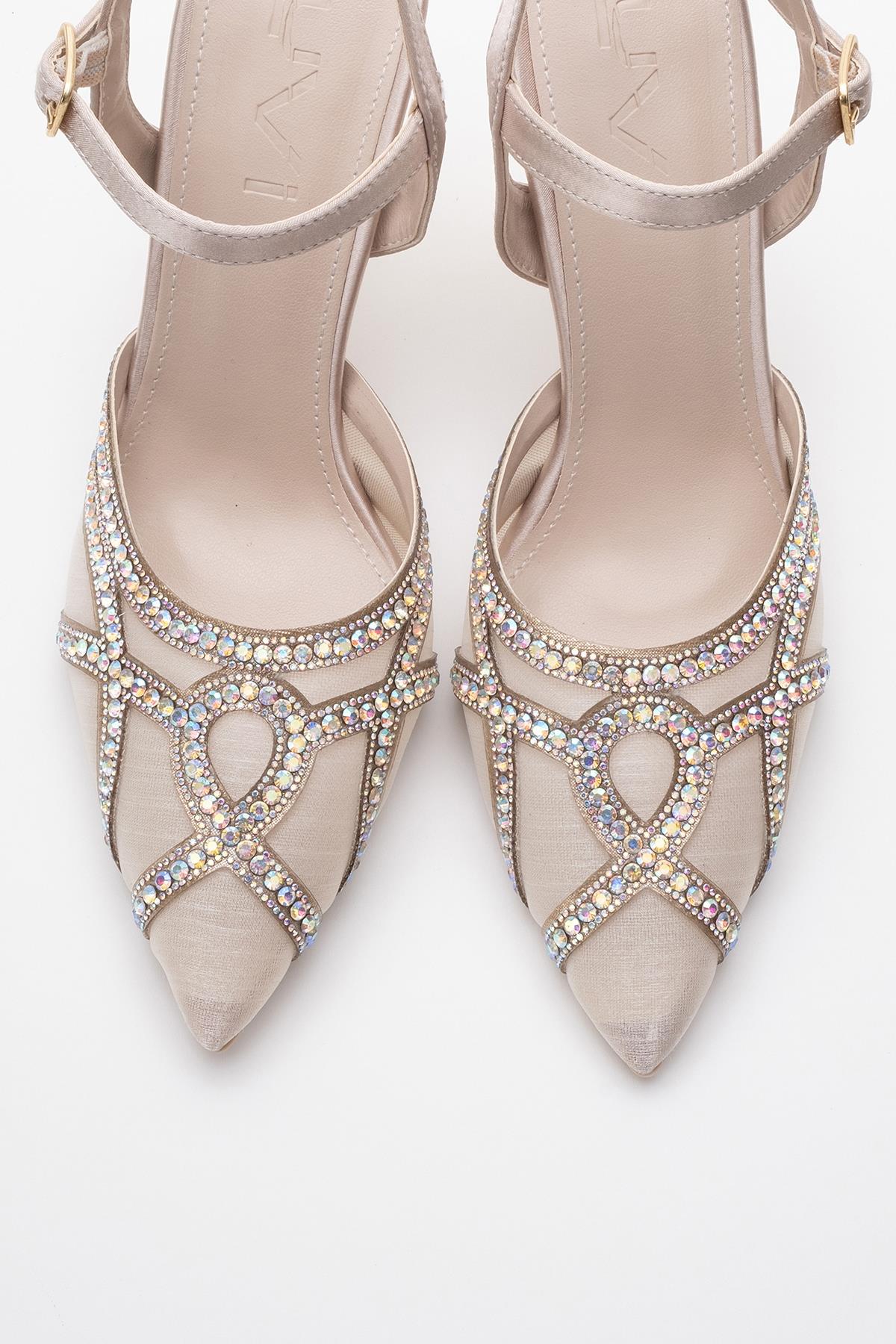Volby - Beige Embellished Evening Shoe (Women) - Image 2
