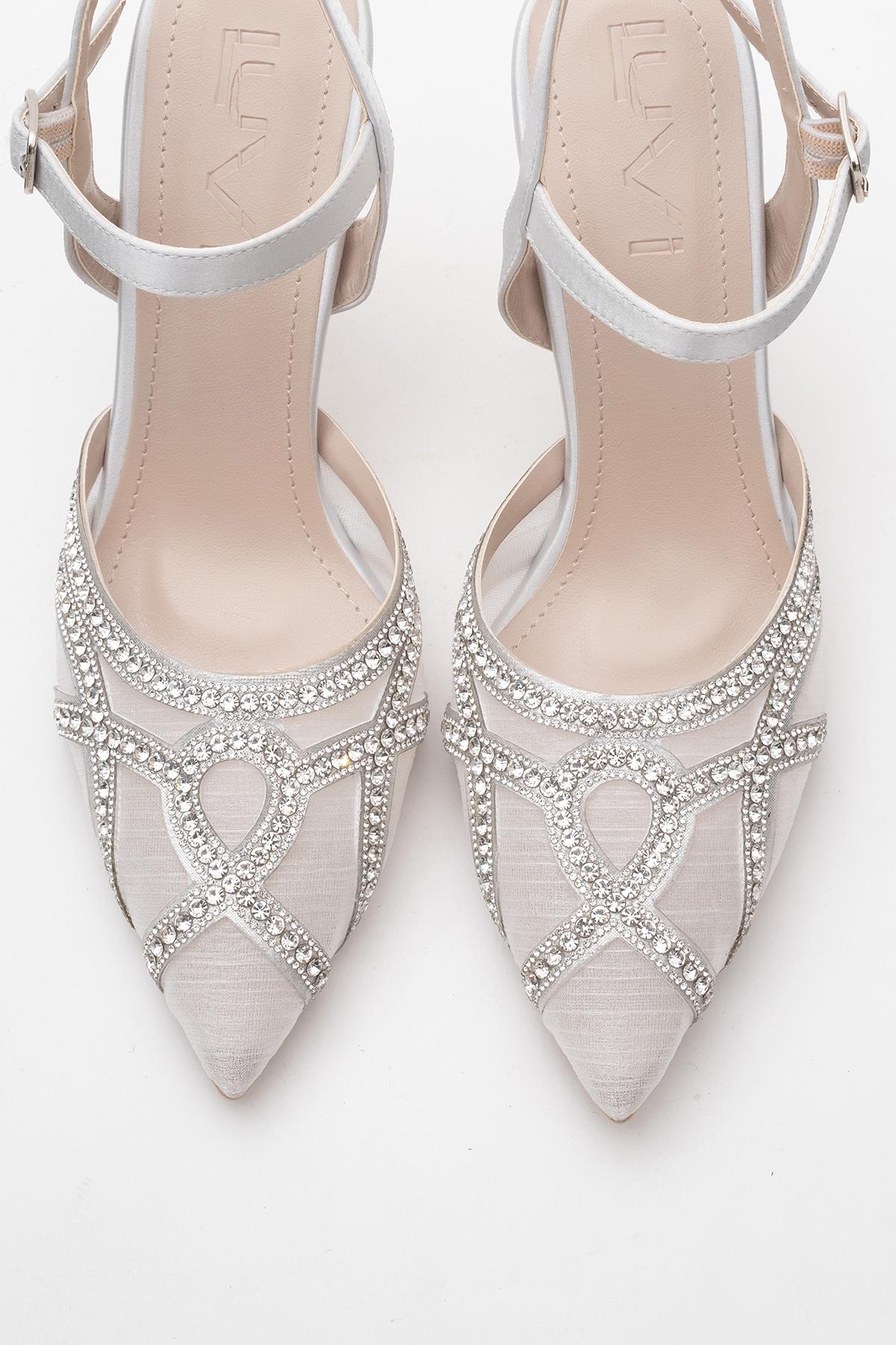 Volby - Silver Embellished Evening Shoe (Women) - Image 2