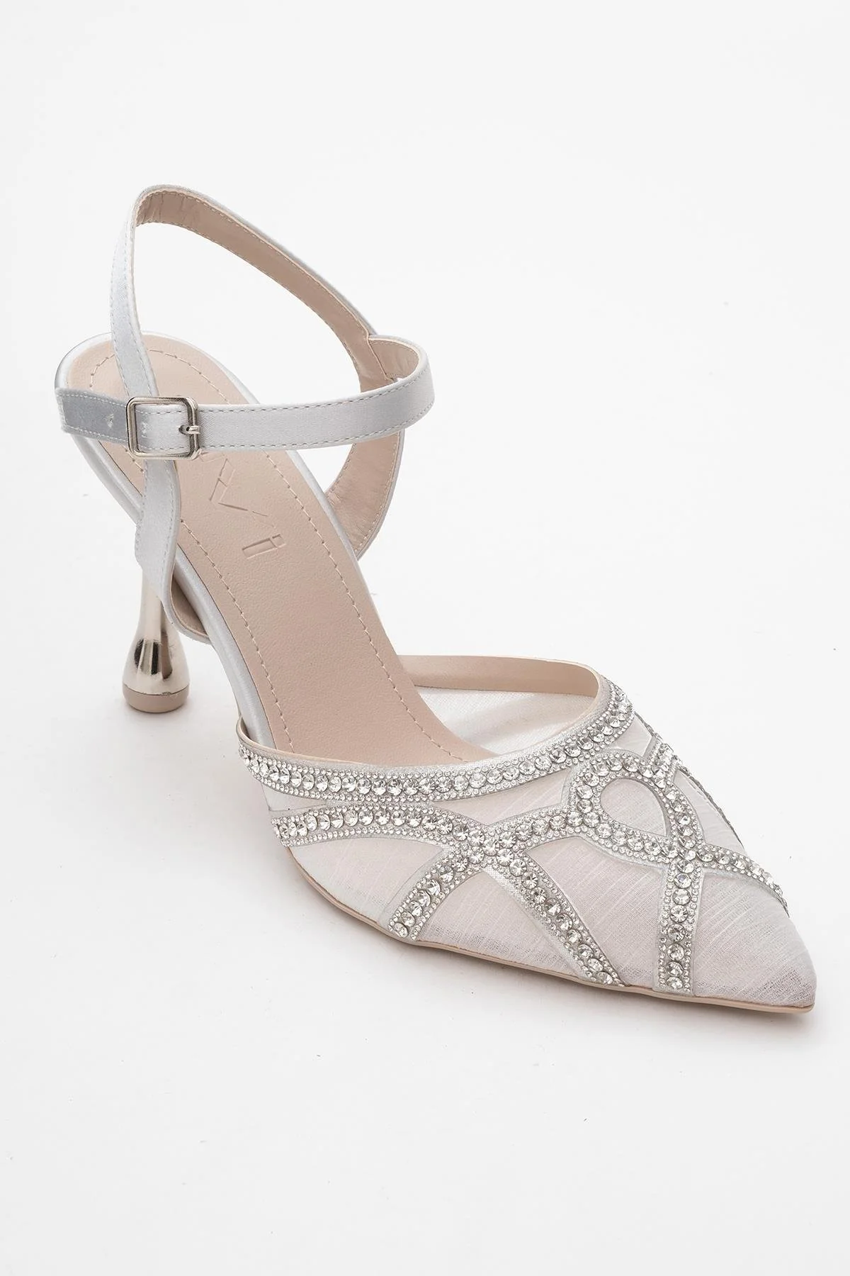 Volby - Silver Embellished Evening Shoe (Women) - Image 3