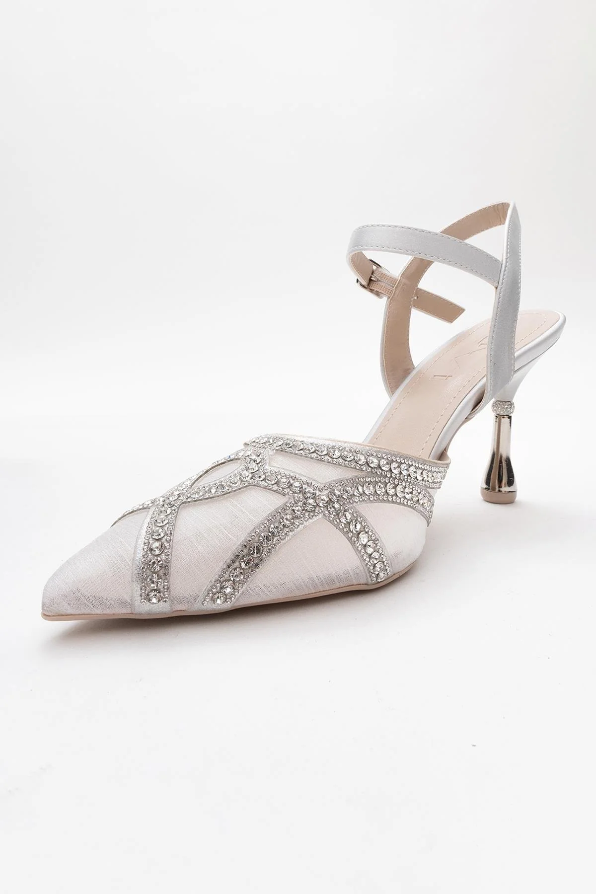 Volby - Silver Embellished Evening Shoe (Women) - Image 4