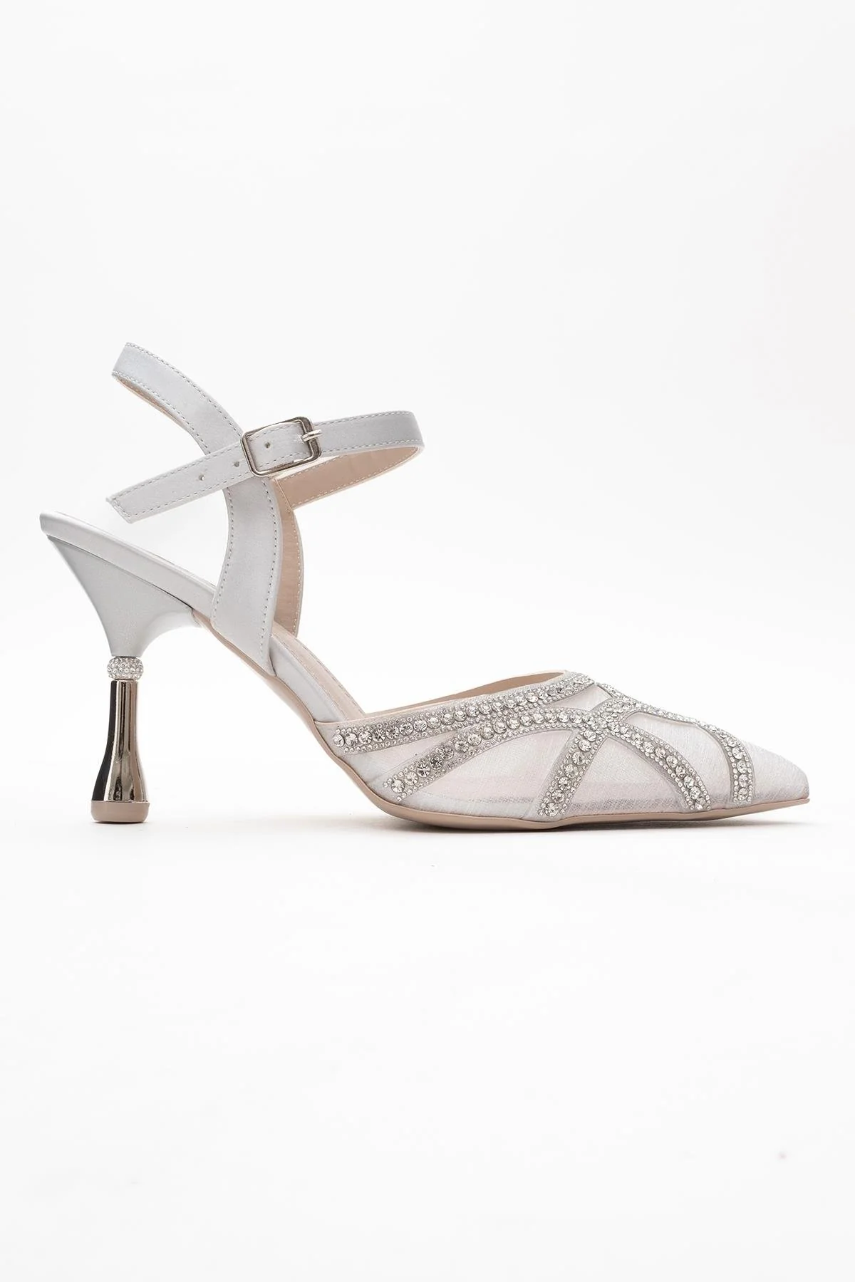 Volby - Silver Embellished Evening Shoe (Women) - Image 6