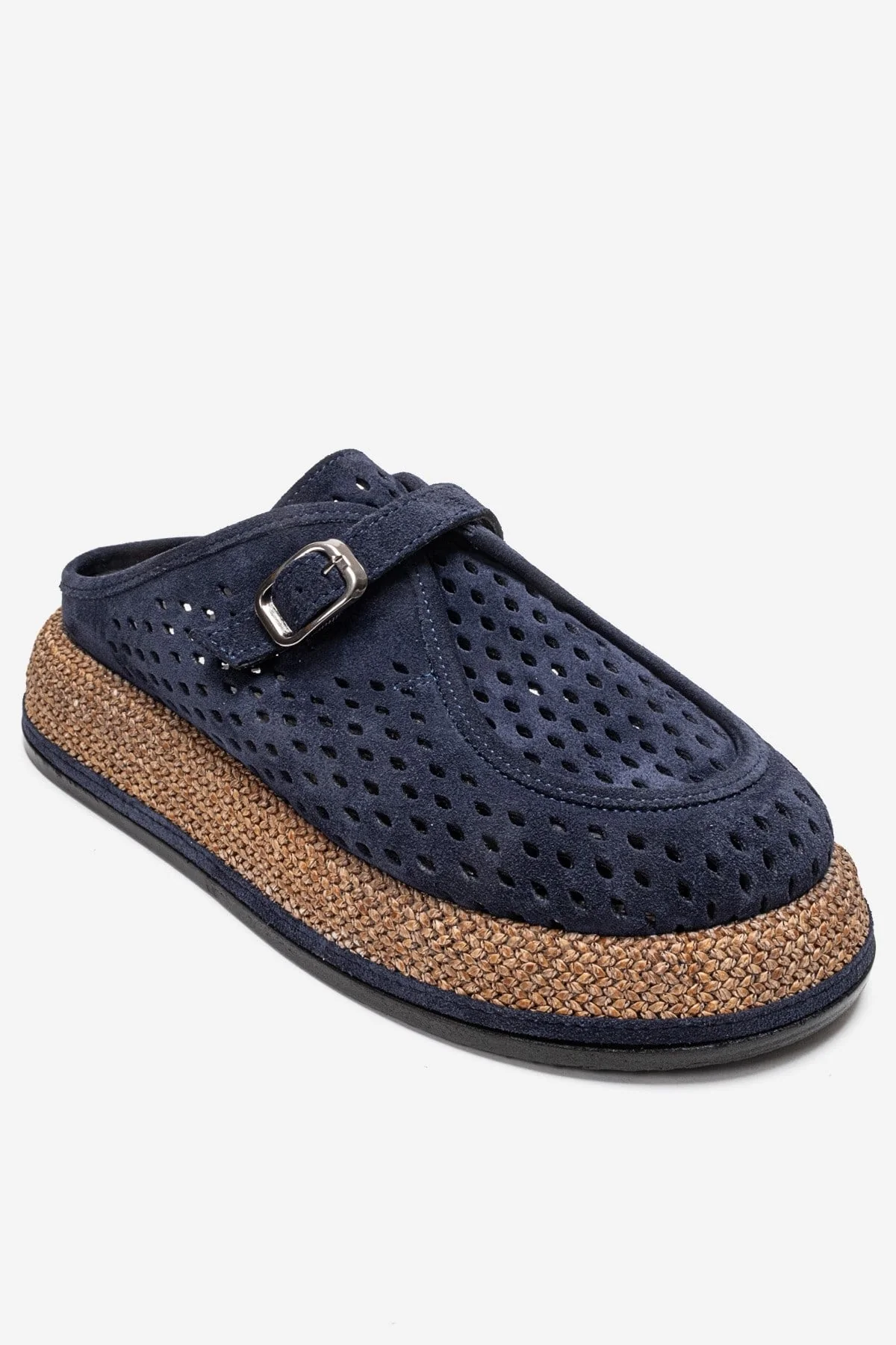 VONE - Navy Genuine Leather Closed-Toe Mule (Women) - Image 3