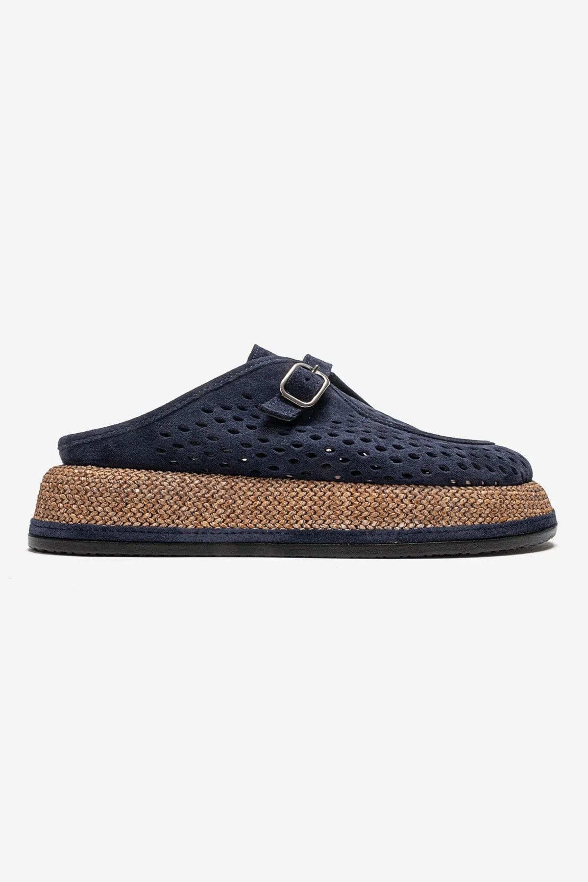 VONE - Navy Genuine Leather Closed-Toe Mule (Women) - Image 4