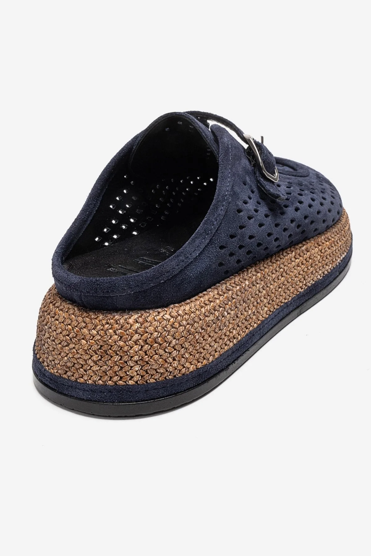 VONE - Navy Genuine Leather Closed-Toe Mule (Women) - Image 5