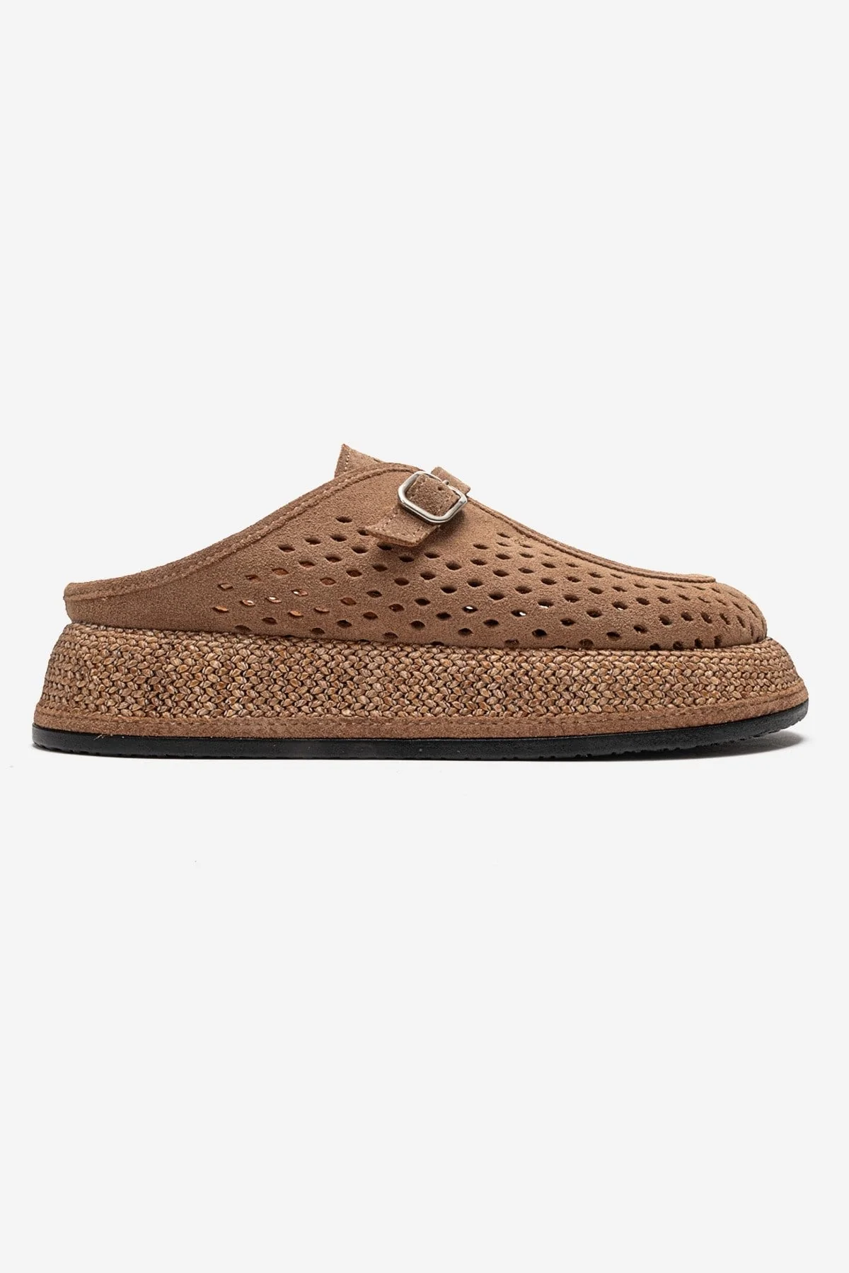 VONE - Taupe Genuine Leather Closed-Toe Mule (Women) - Image 4