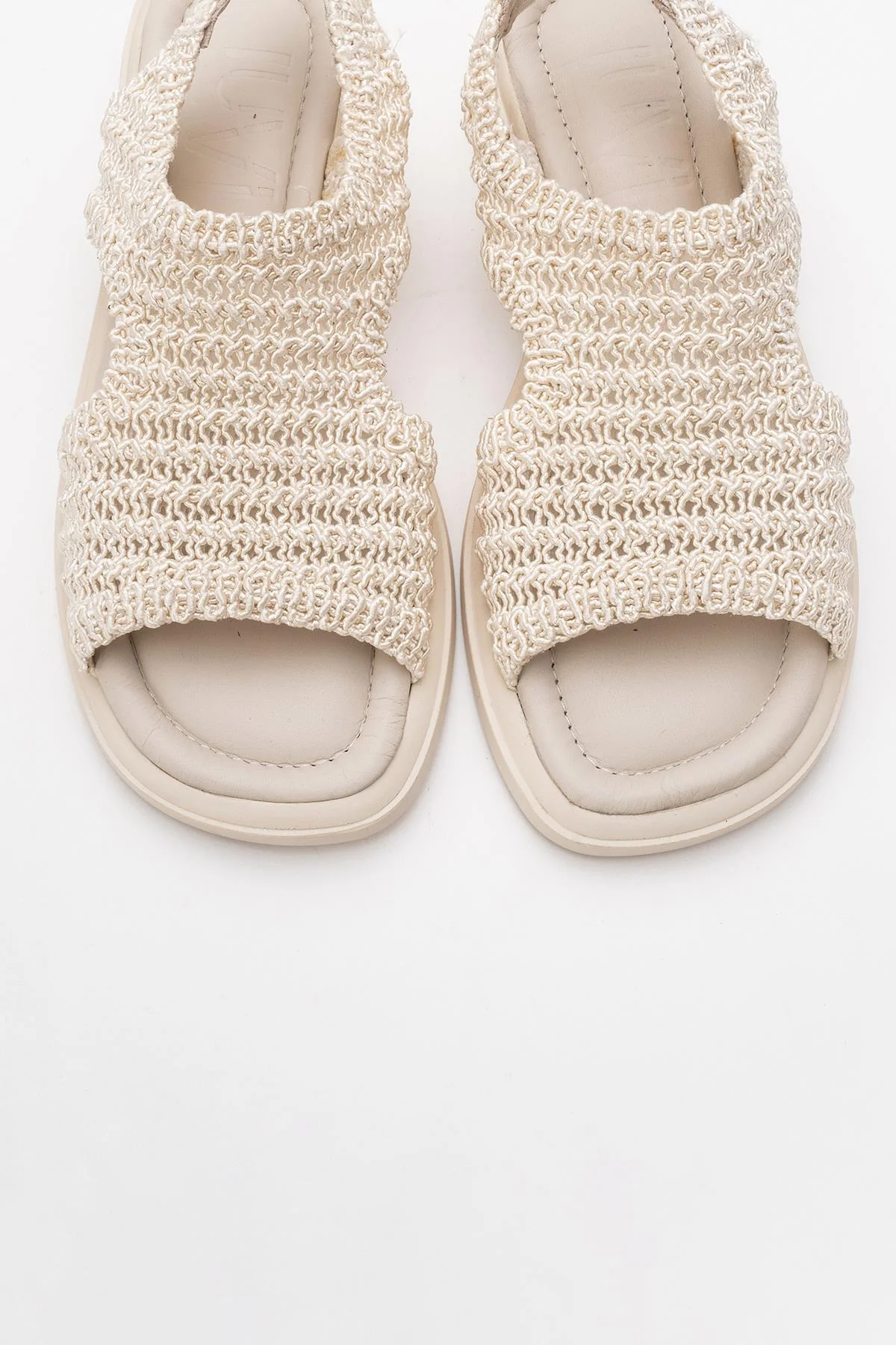 Weave - Beige Leather Woven Sandal (Women) - Image 2