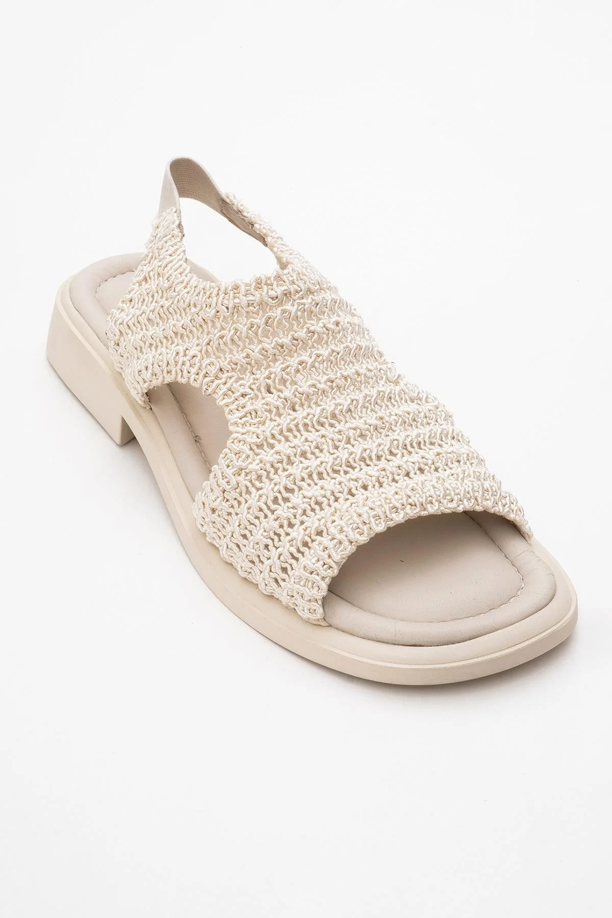 Weave - Beige Leather Woven Sandal (Women) - Image 3