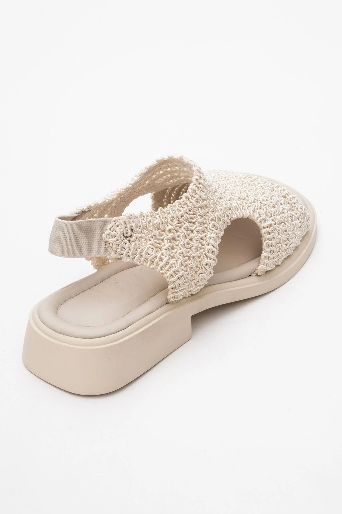 Weave - Beige Leather Woven Sandal (Women) - Image 5