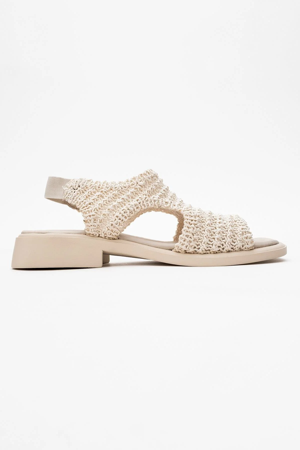 Weave - Beige Leather Woven Sandal (Women) - Image 6