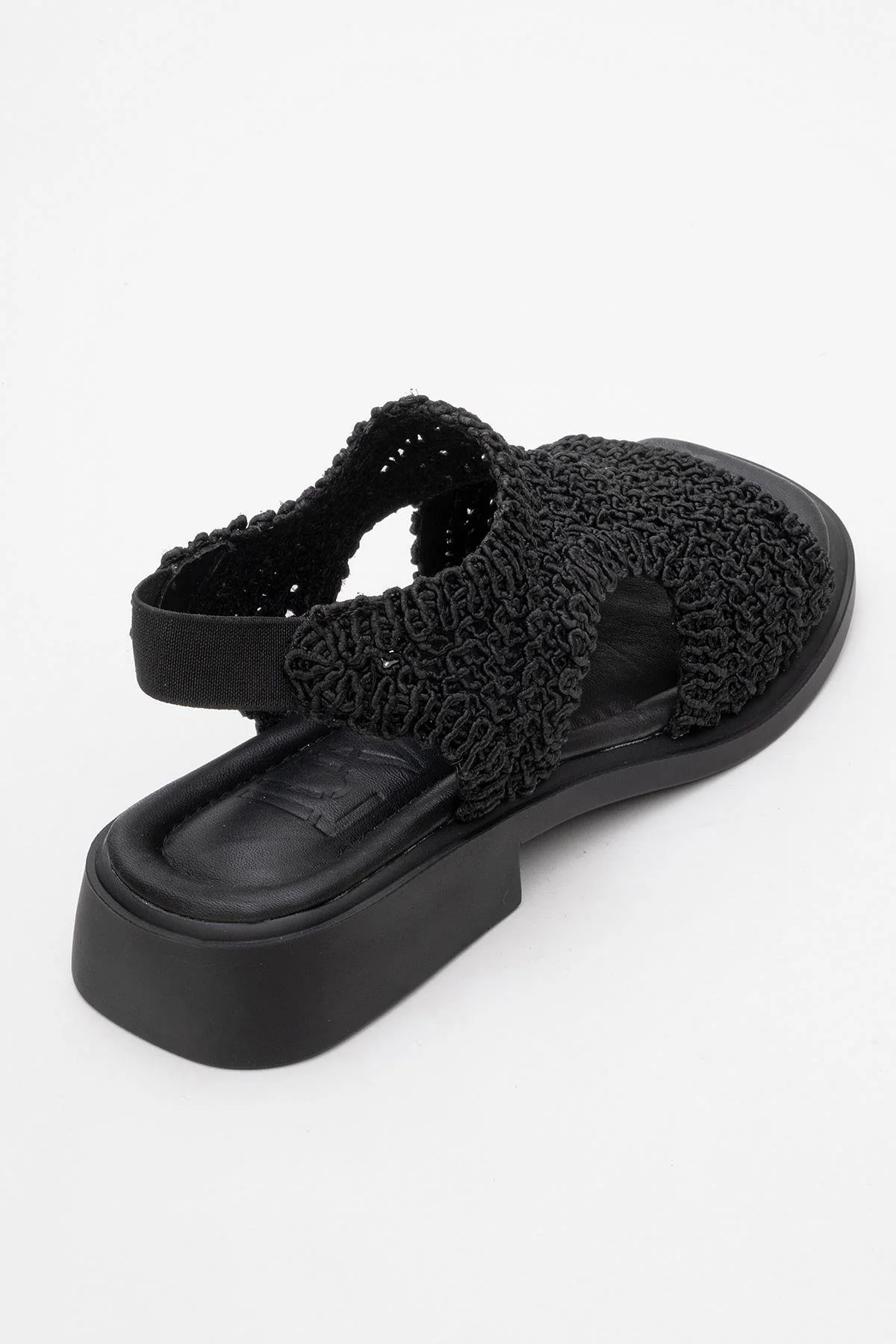 Weave - Black Leather Woven Sandal (Women) - Image 5