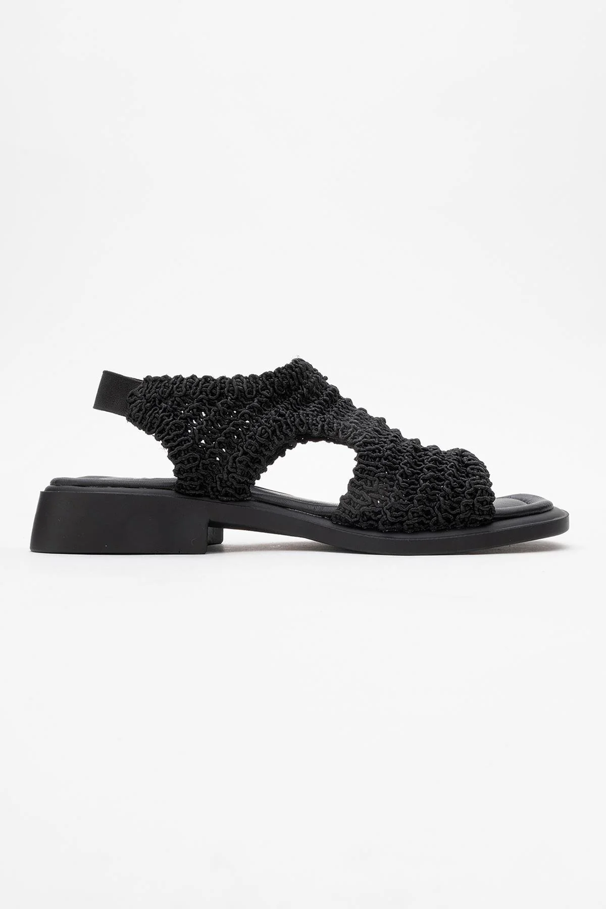 Weave - Black Leather Woven Sandal (Women) - Image 6